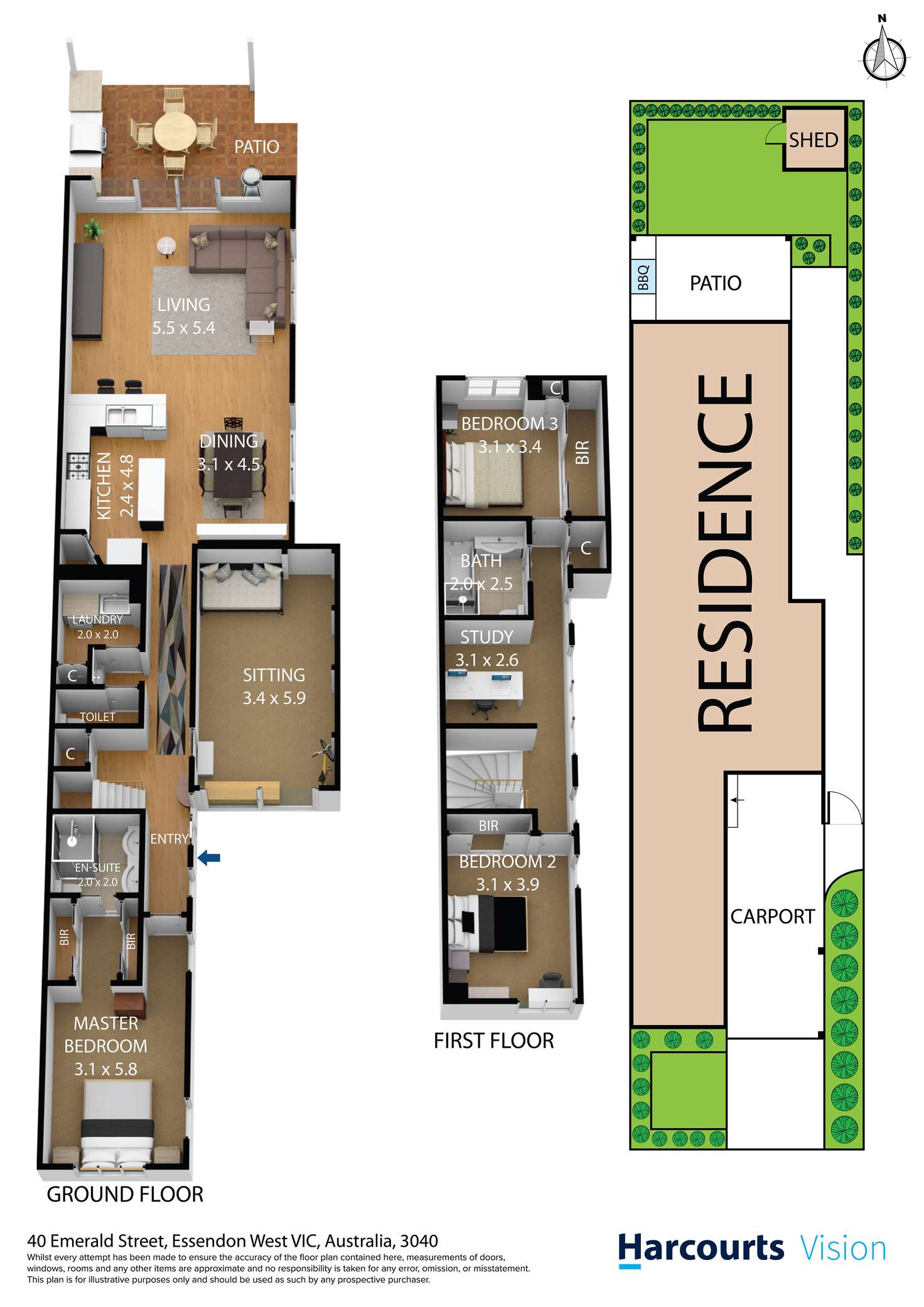 Floorplan of Homely house listing, 40 Emerald Street, Essendon West VIC 3040