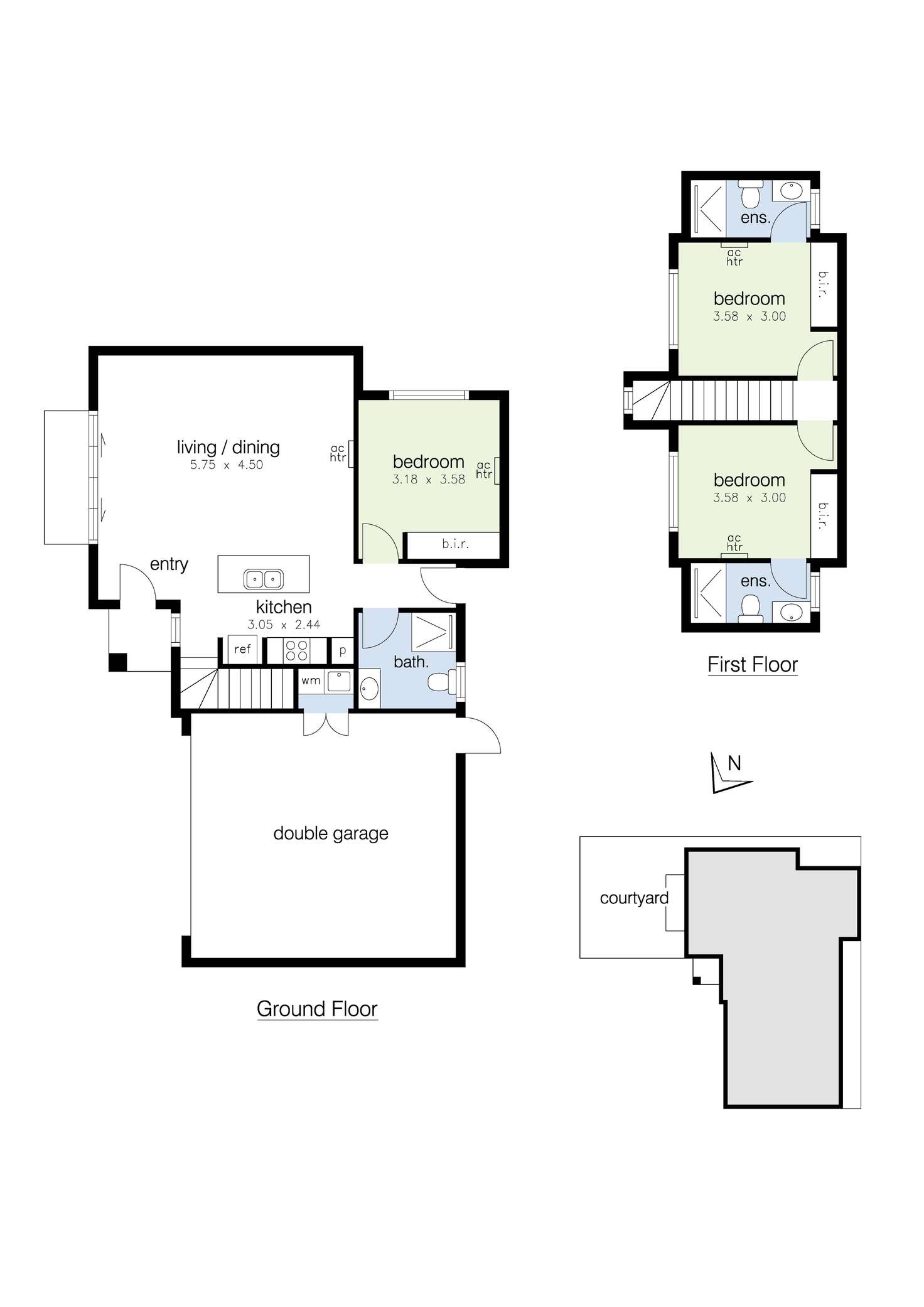 Floorplan of Homely townhouse listing, 2/407 Geelong Road, Kingsville VIC 3012