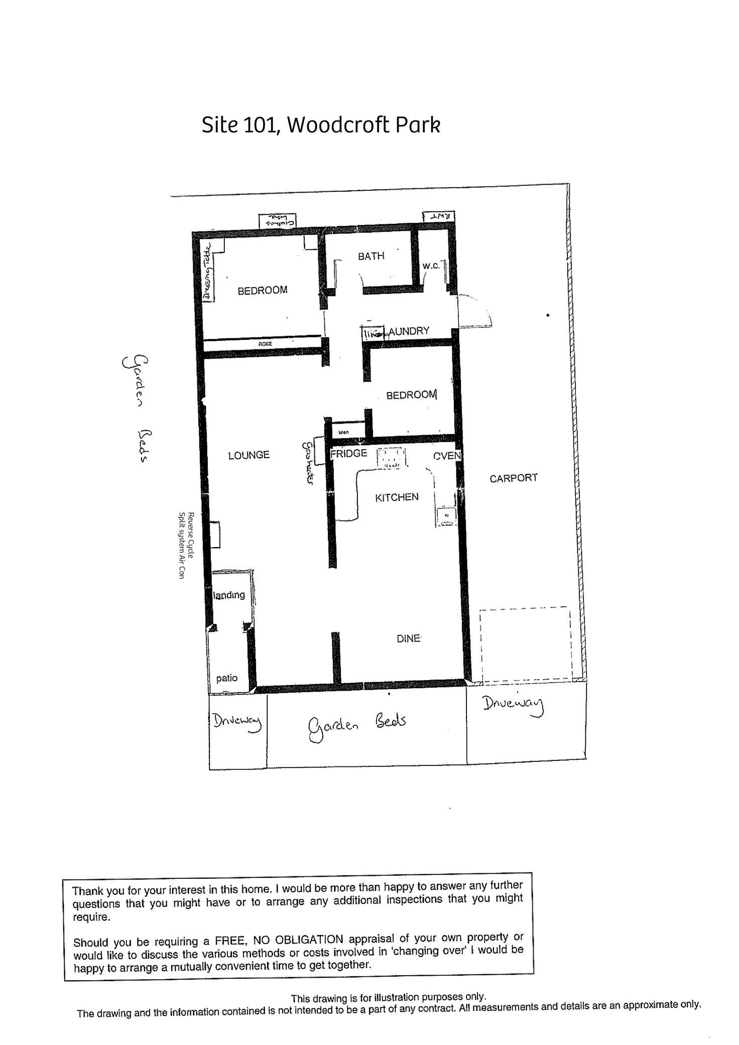 Floorplan of Homely retirement listing, Site 101, 306 Bains Road (Woodcroft Tourist Park), Woodcroft SA 5162