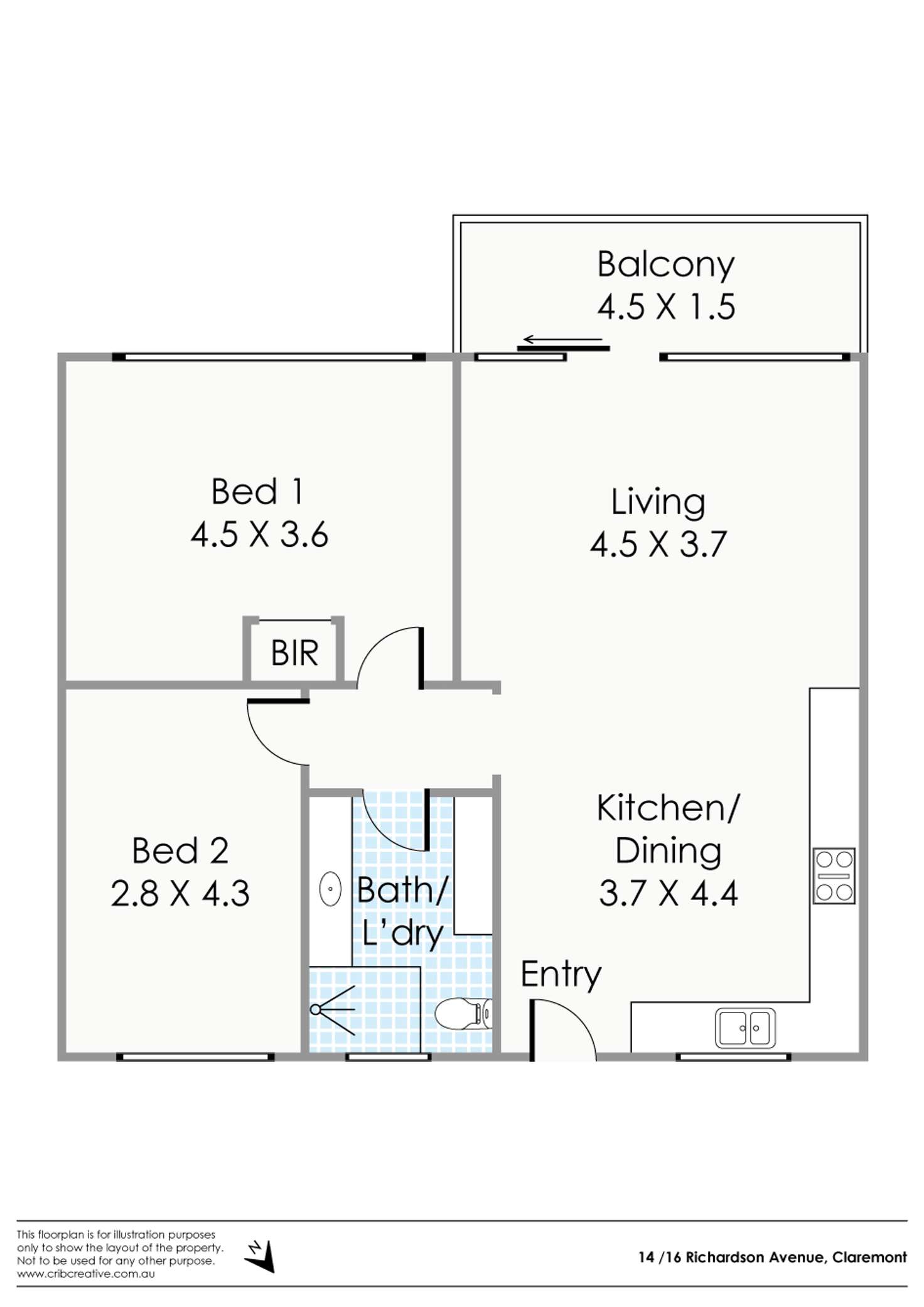 Floorplan of Homely apartment listing, 14/16 Richardson Avenue, Claremont WA 6010
