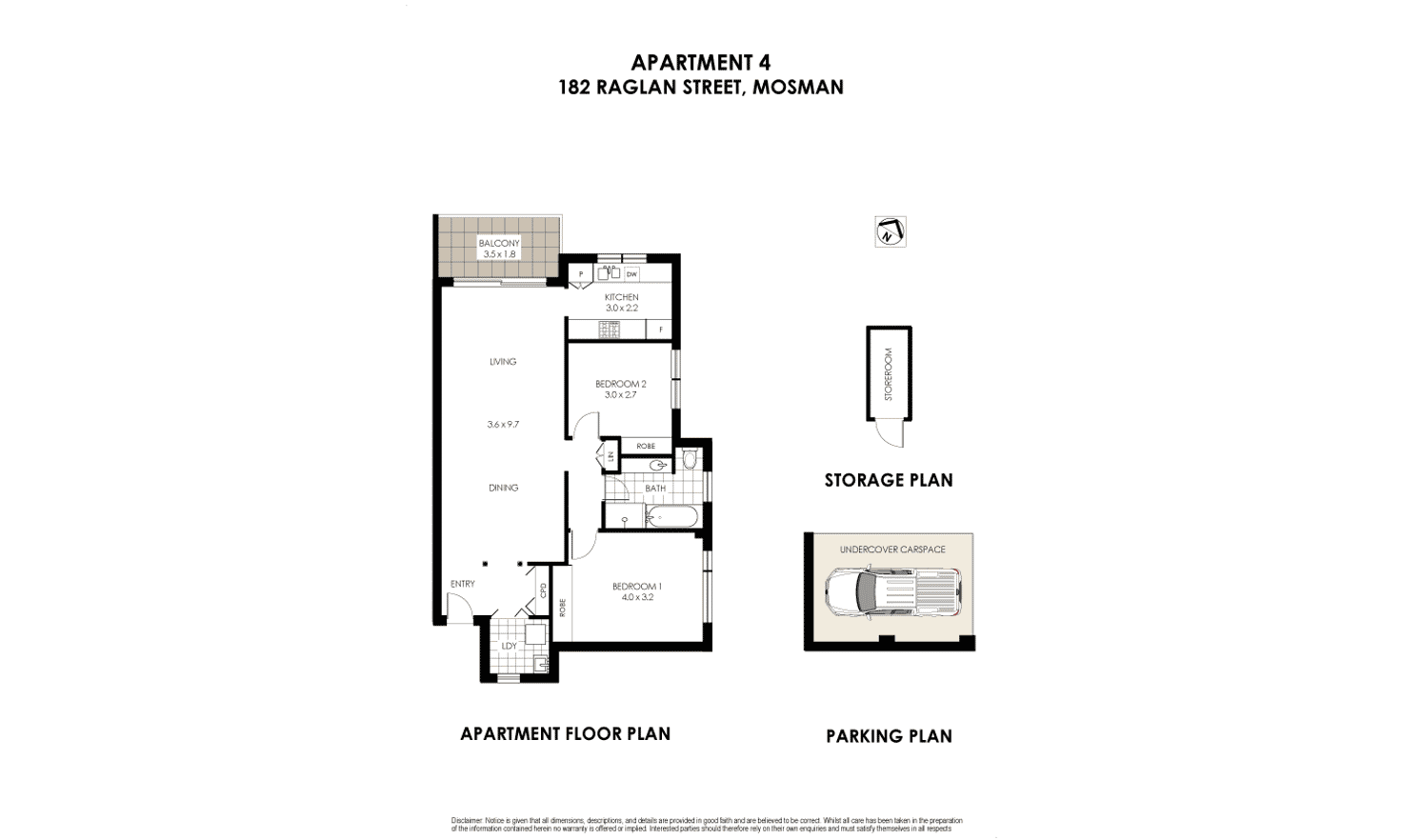 Floorplan of Homely apartment listing, 4/182 Raglan Street, Mosman NSW 2088