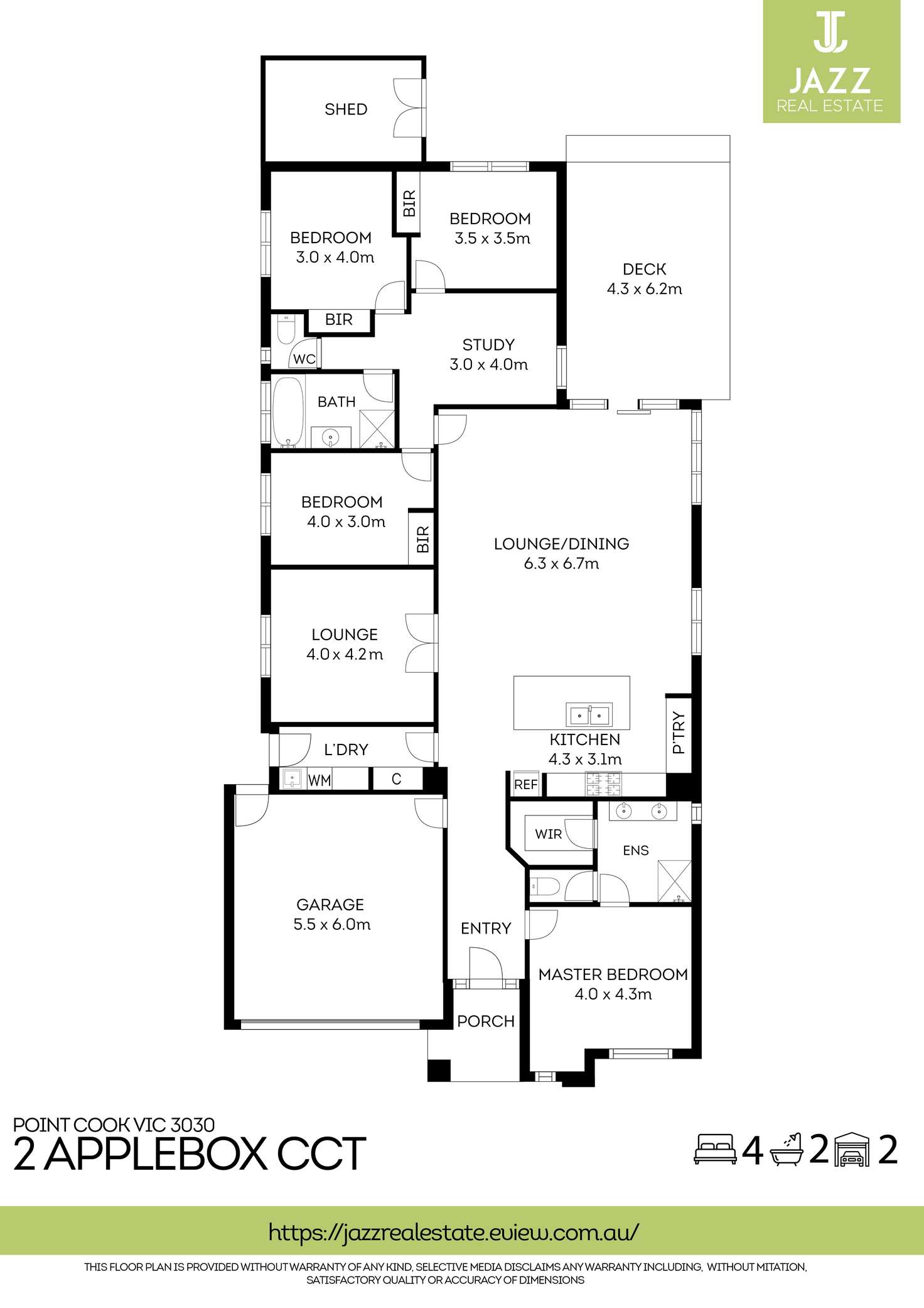 Floorplan of Homely house listing, 2 Applebox Circuit, Point Cook VIC 3030