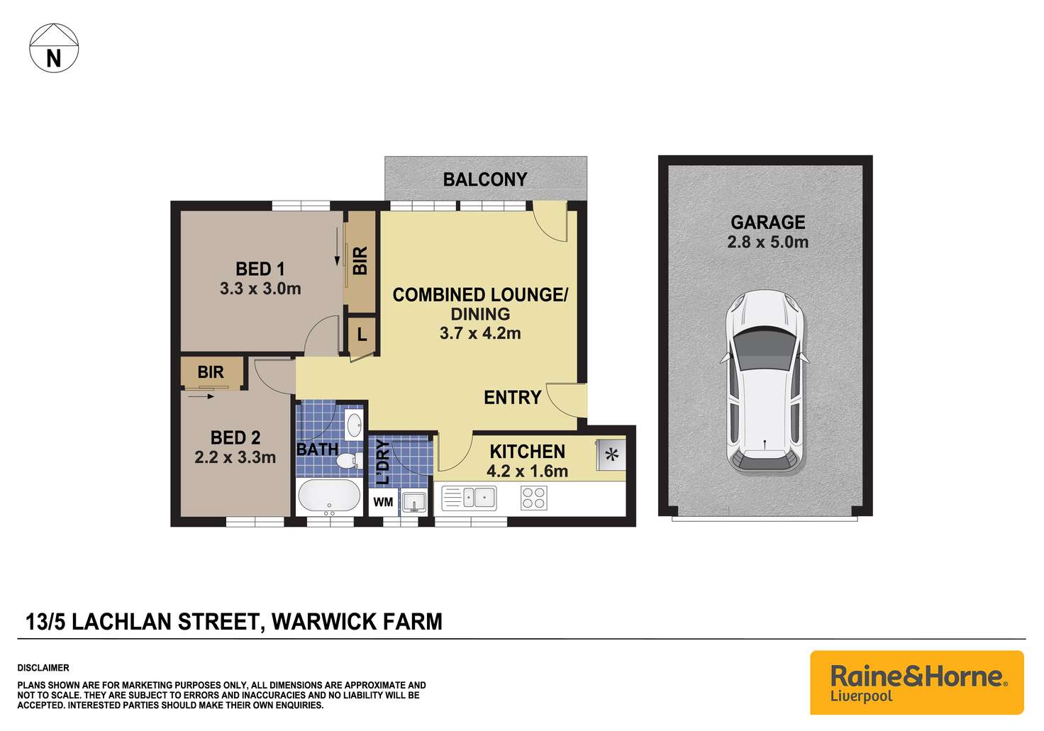 Floorplan of Homely unit listing, 13/5 Lachlan Street, Warwick Farm NSW 2170