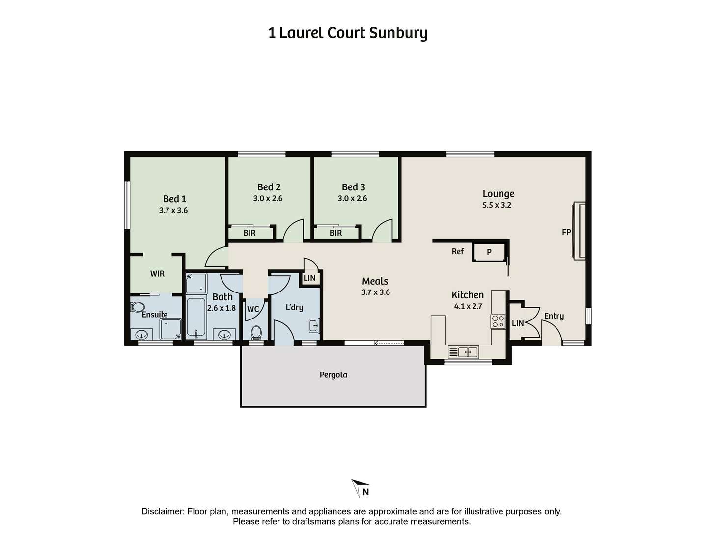 Floorplan of Homely house listing, 1 Laurel Court, Sunbury VIC 3429