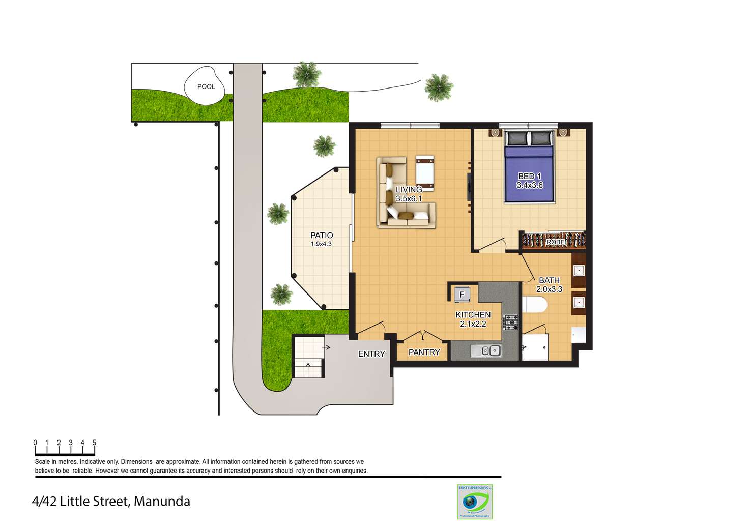 Floorplan of Homely unit listing, 4/42 Little Street, Manunda QLD 4870