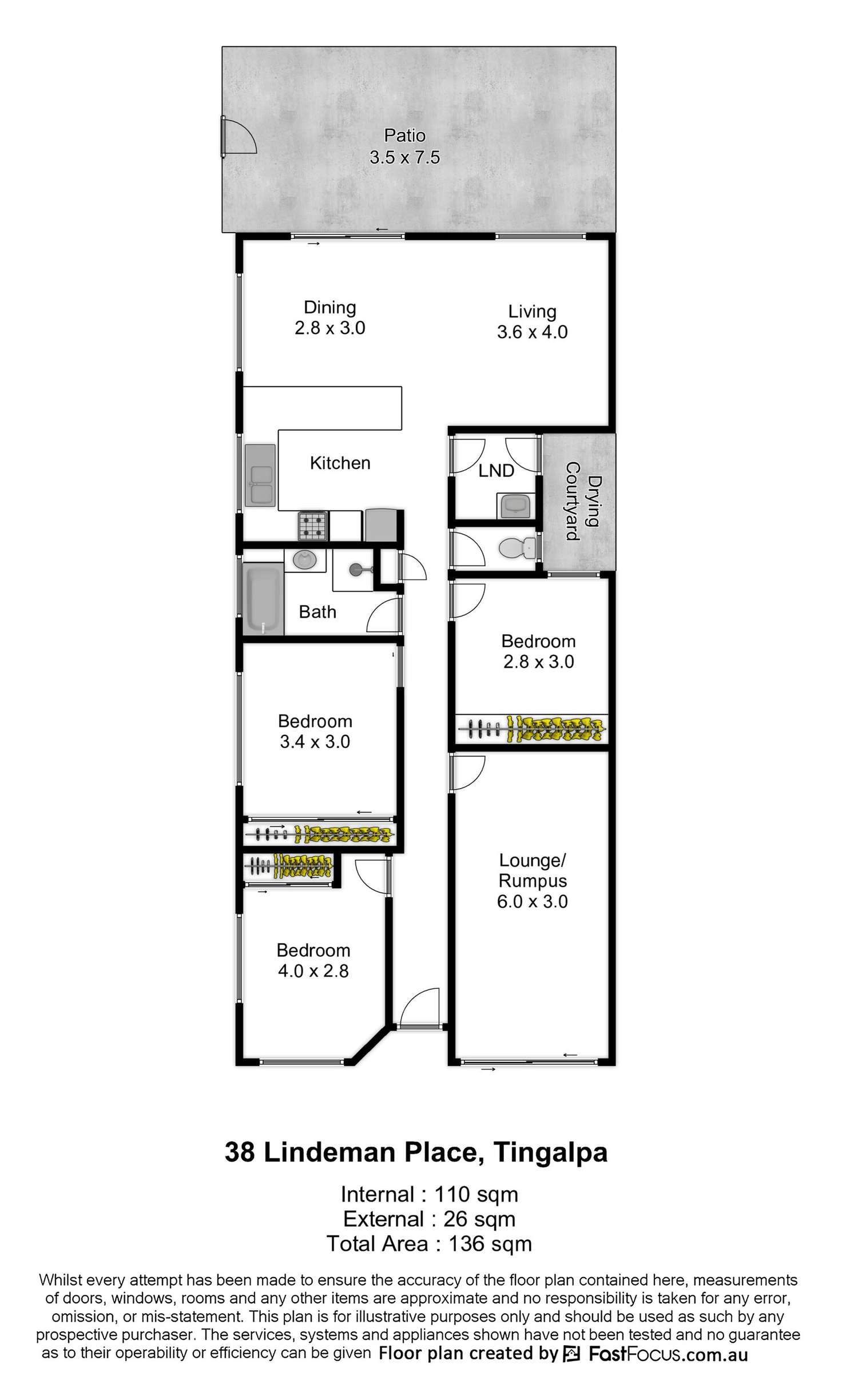 Floorplan of Homely house listing, 38 Lindeman Place, Tingalpa QLD 4173