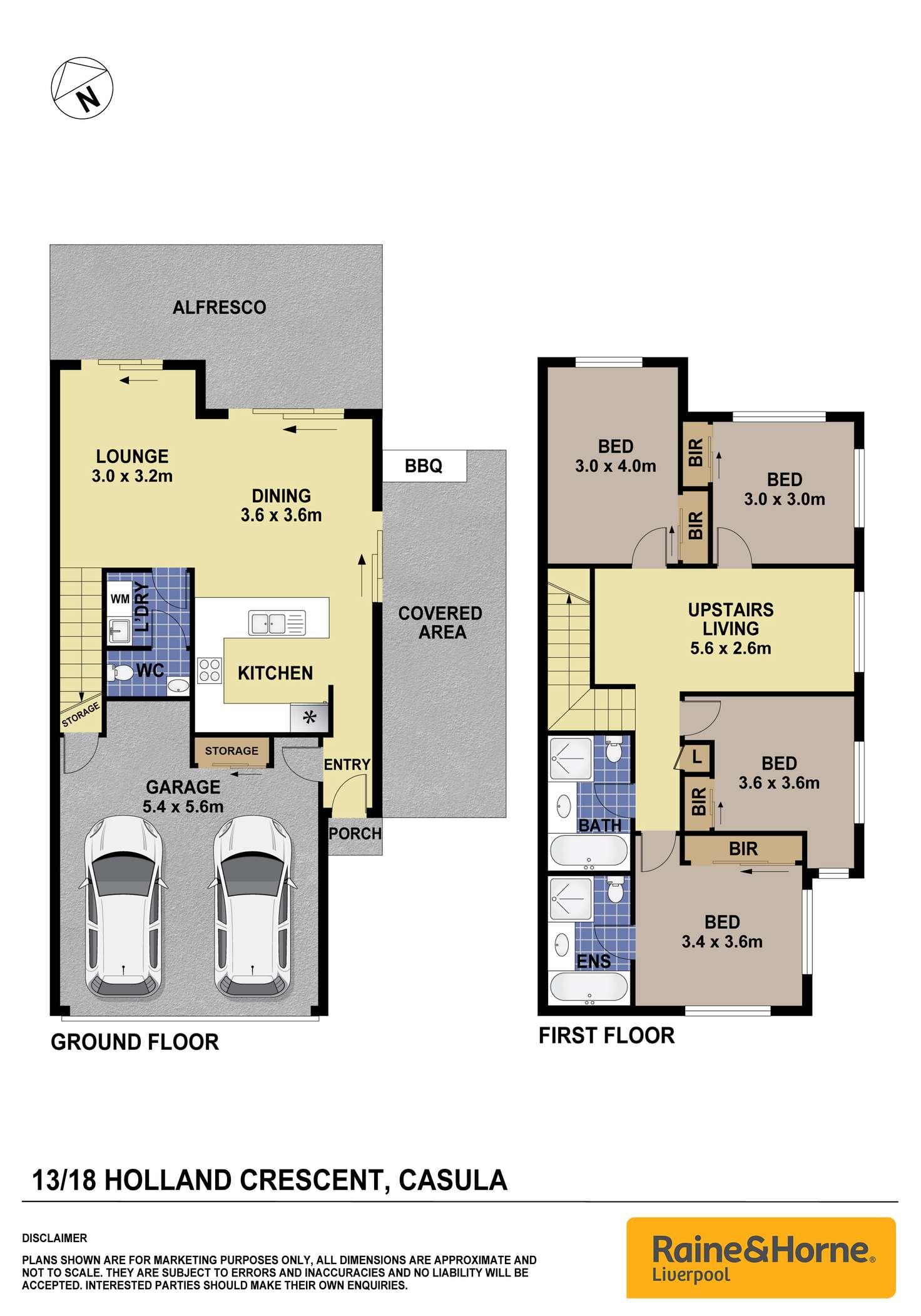 Floorplan of Homely townhouse listing, 13/18 Holland Crescent, Casula NSW 2170