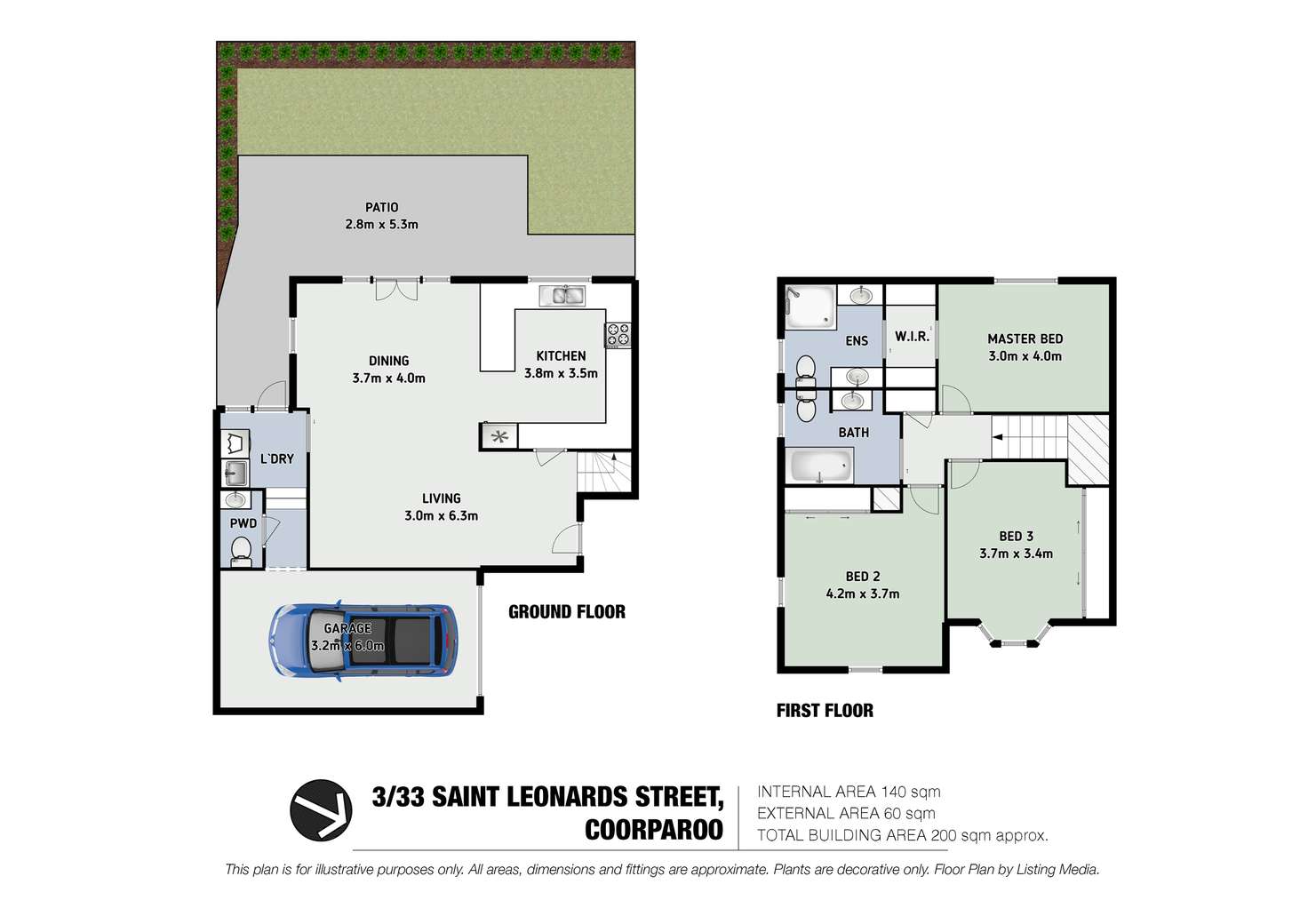 Floorplan of Homely townhouse listing, 3/33 St Leonards Street, Coorparoo QLD 4151