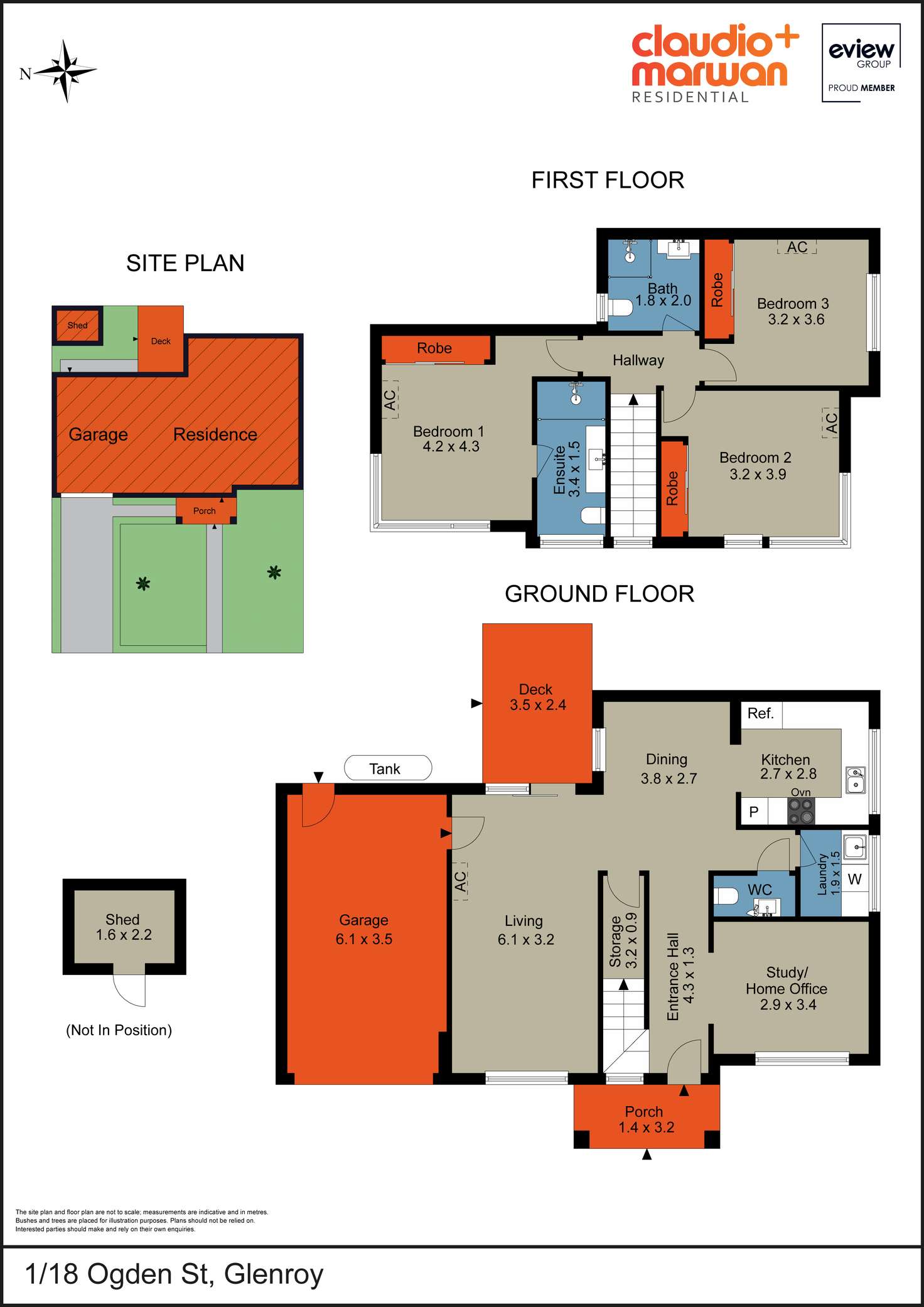 Floorplan of Homely townhouse listing, 1/18 Ogden Street, Glenroy VIC 3046