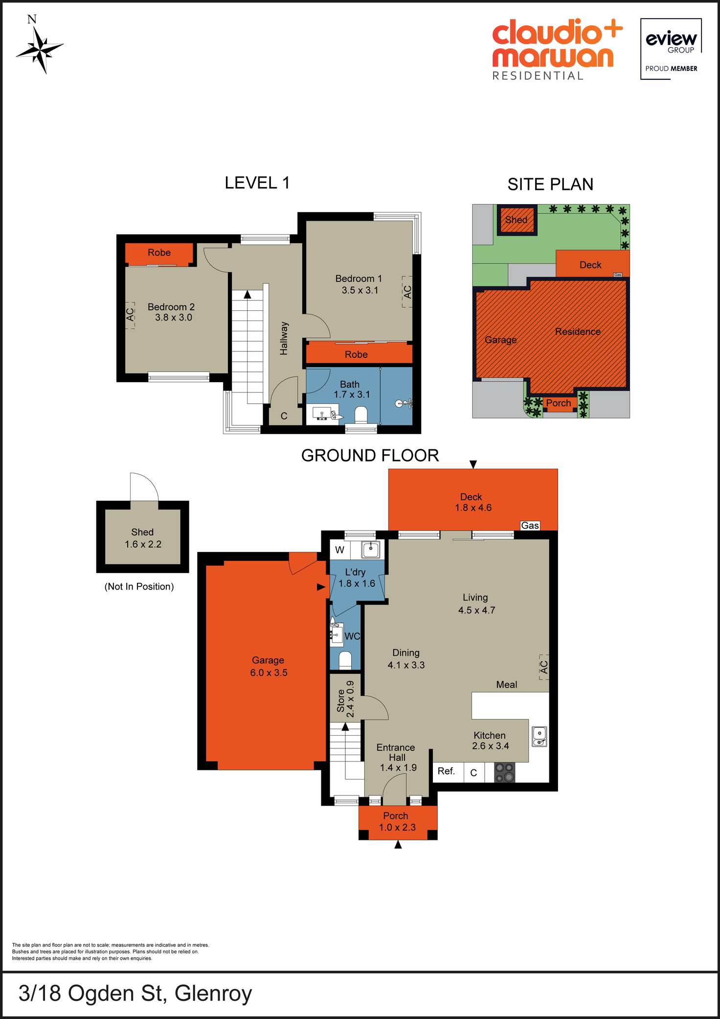 Floorplan of Homely townhouse listing, 3/18 Ogden Street, Glenroy VIC 3046