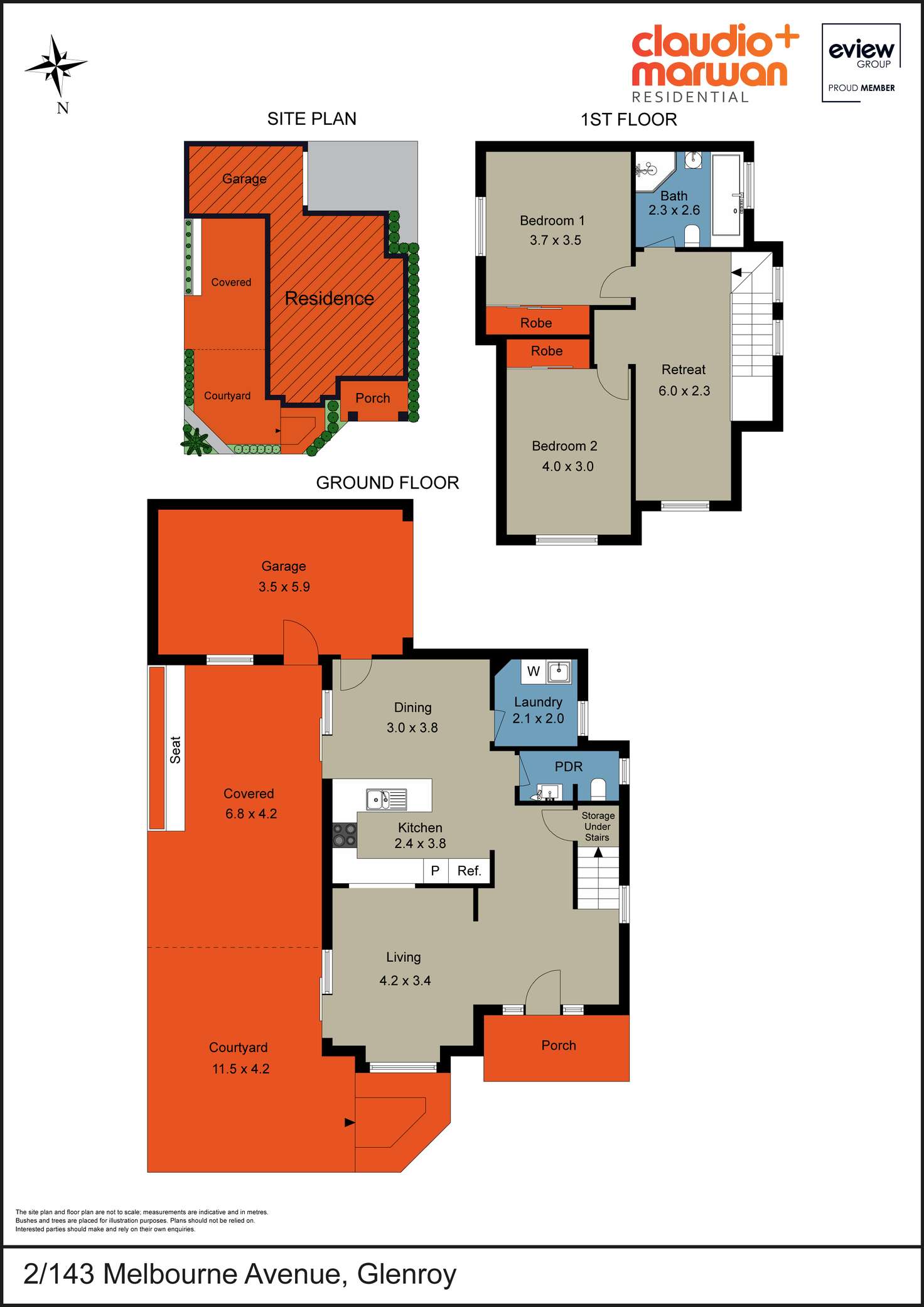 Floorplan of Homely townhouse listing, 2/143 Melbourne Avenue, Glenroy VIC 3046