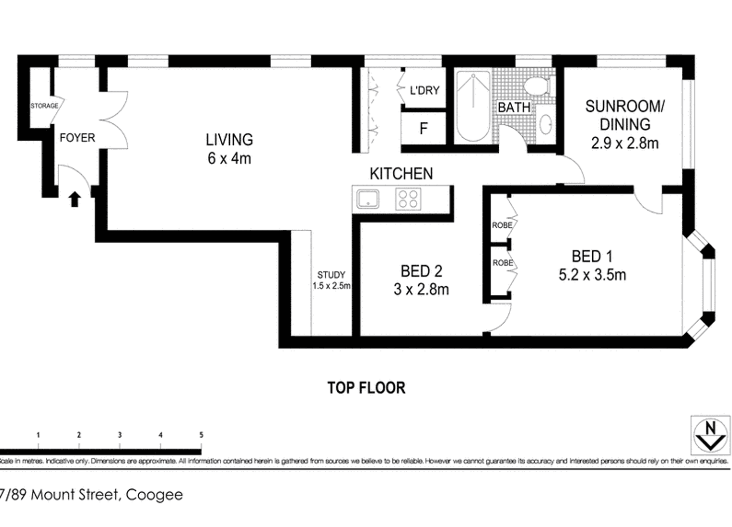 Floorplan of Homely apartment listing, 7/89 Mount Street, Coogee NSW 2034