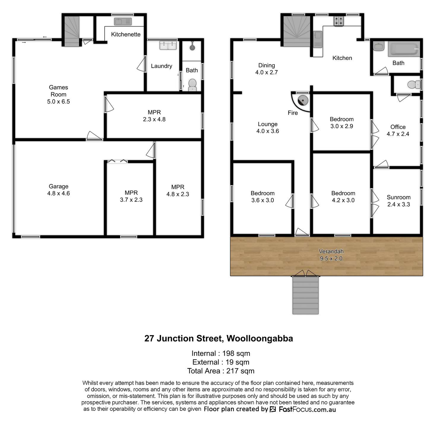 Floorplan of Homely house listing, 27 Junction Street, Woolloongabba QLD 4102