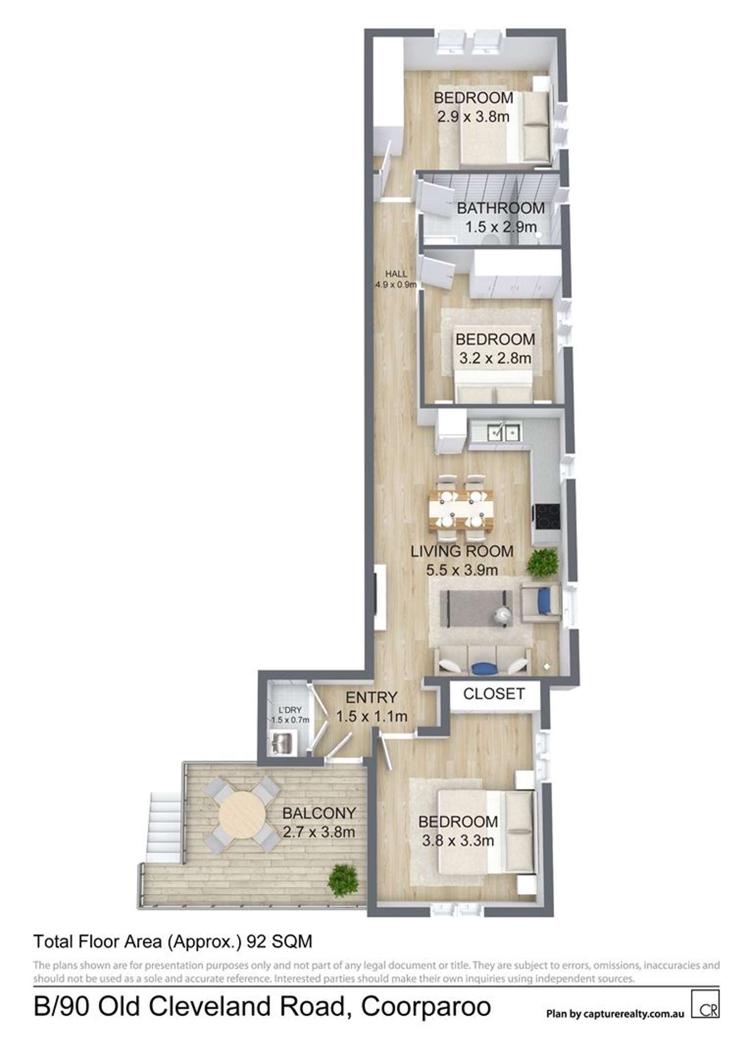 Floorplan of Homely apartment listing, 3/90 Old Cleveland Road, Coorparoo QLD 4151