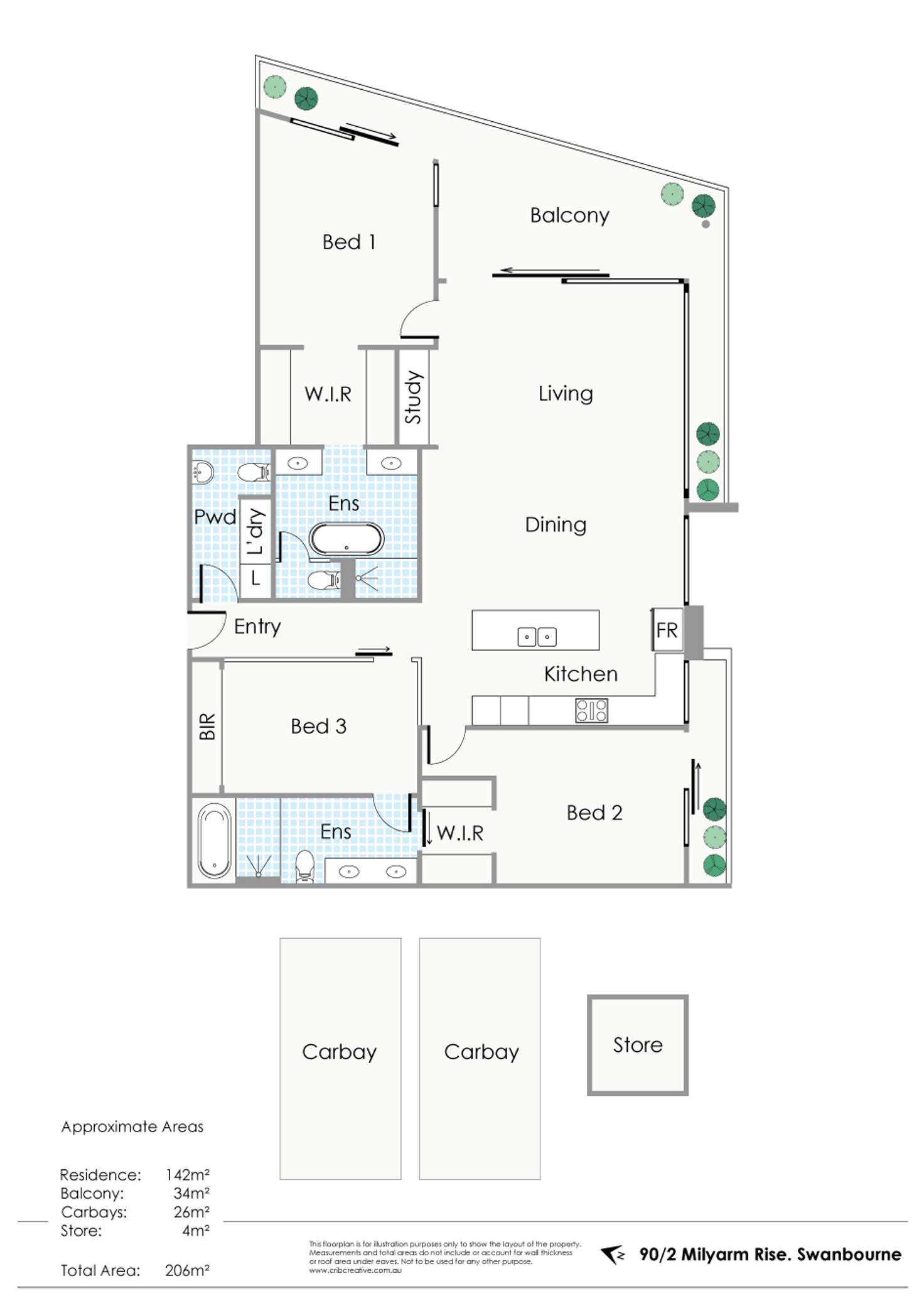Floorplan of Homely apartment listing, 90/2 Milyarm Rise, Swanbourne WA 6010