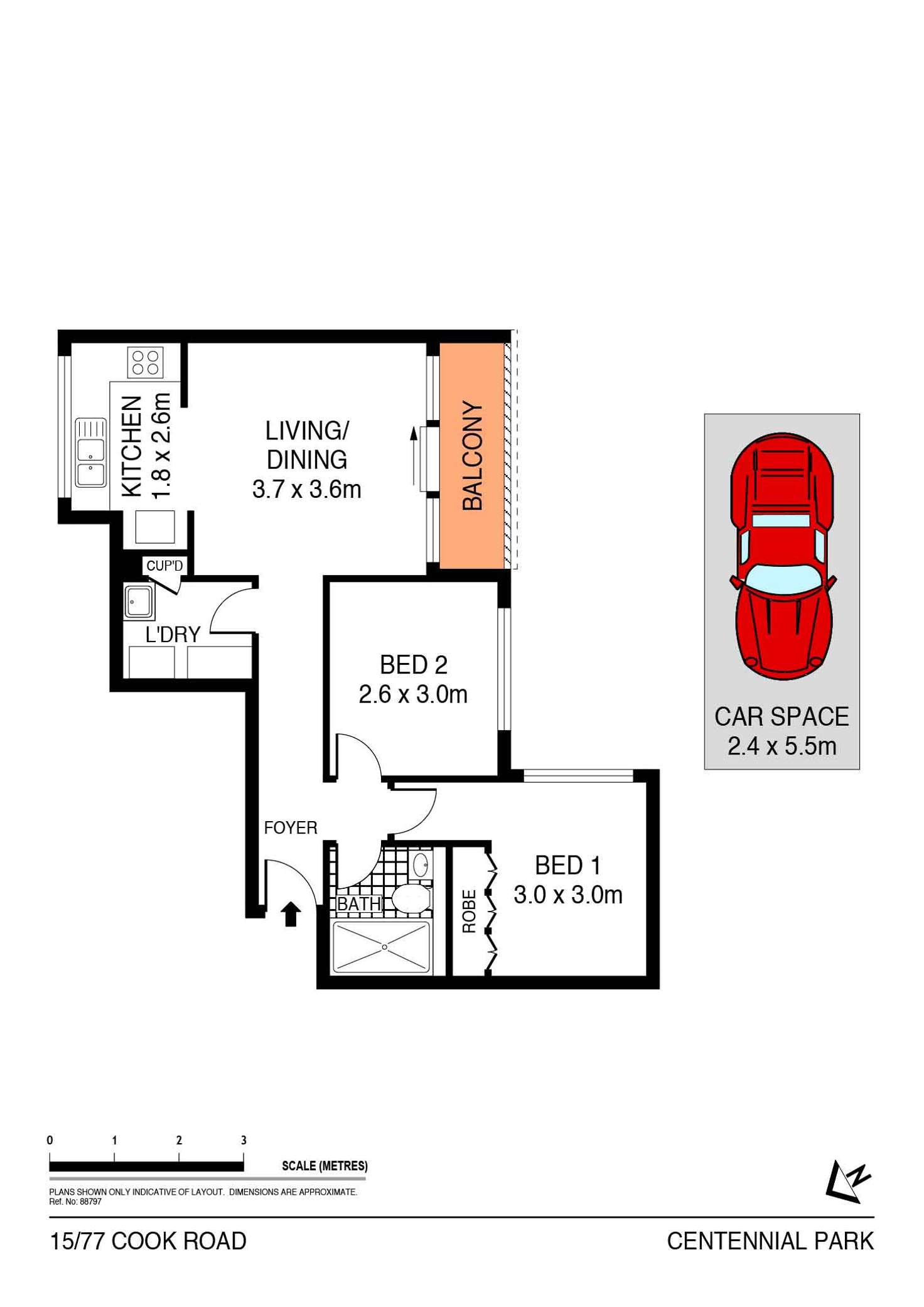 Floorplan of Homely apartment listing, 15/77-83 Cook Road, Centennial Park NSW 2021