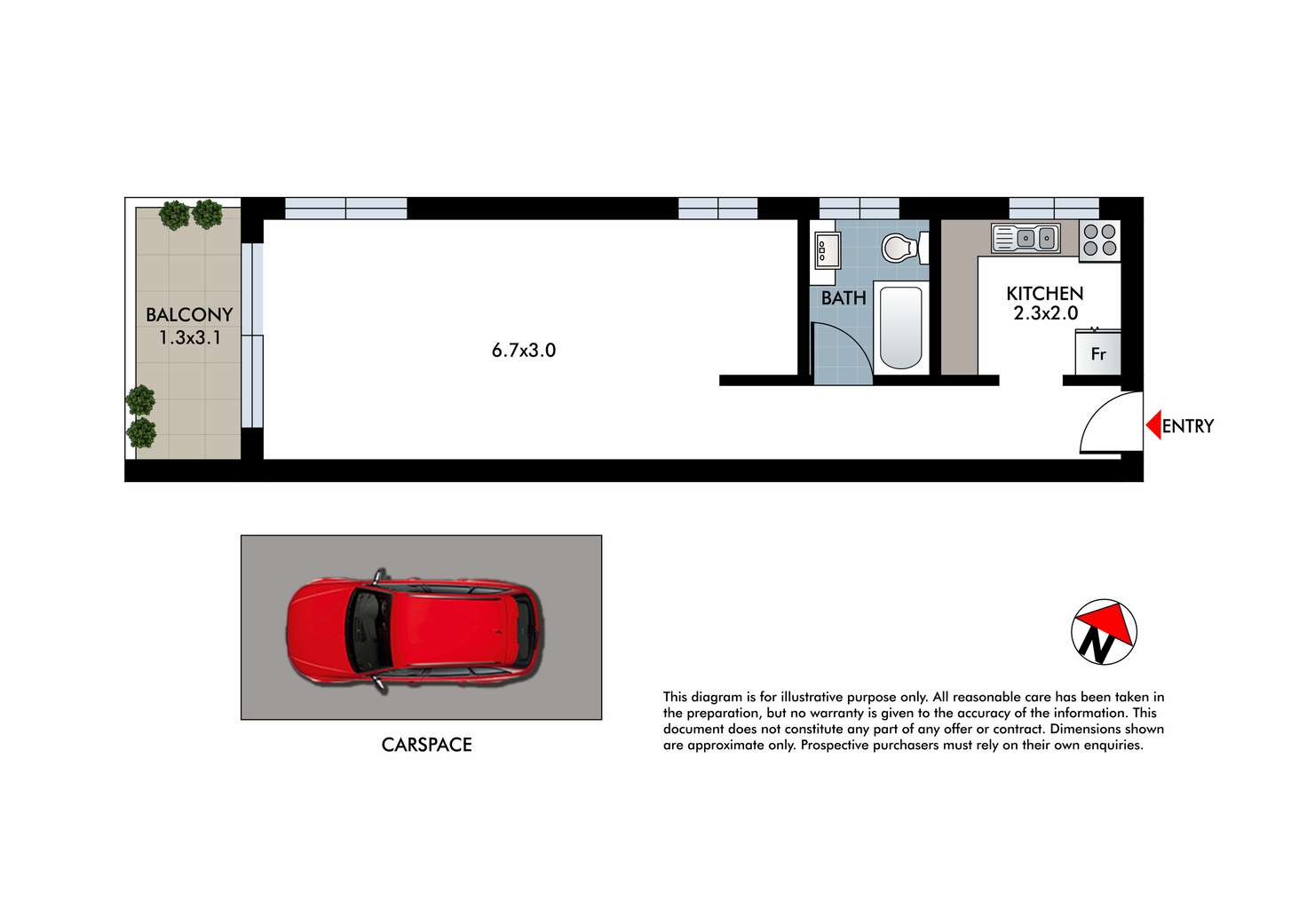 Floorplan of Homely studio listing, 10/101 Bronte Road, Bondi Junction NSW 2022