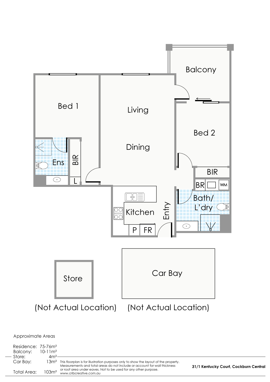 Floorplan of Homely apartment listing, 31/1 Kentucky Court, Cockburn Central WA 6164