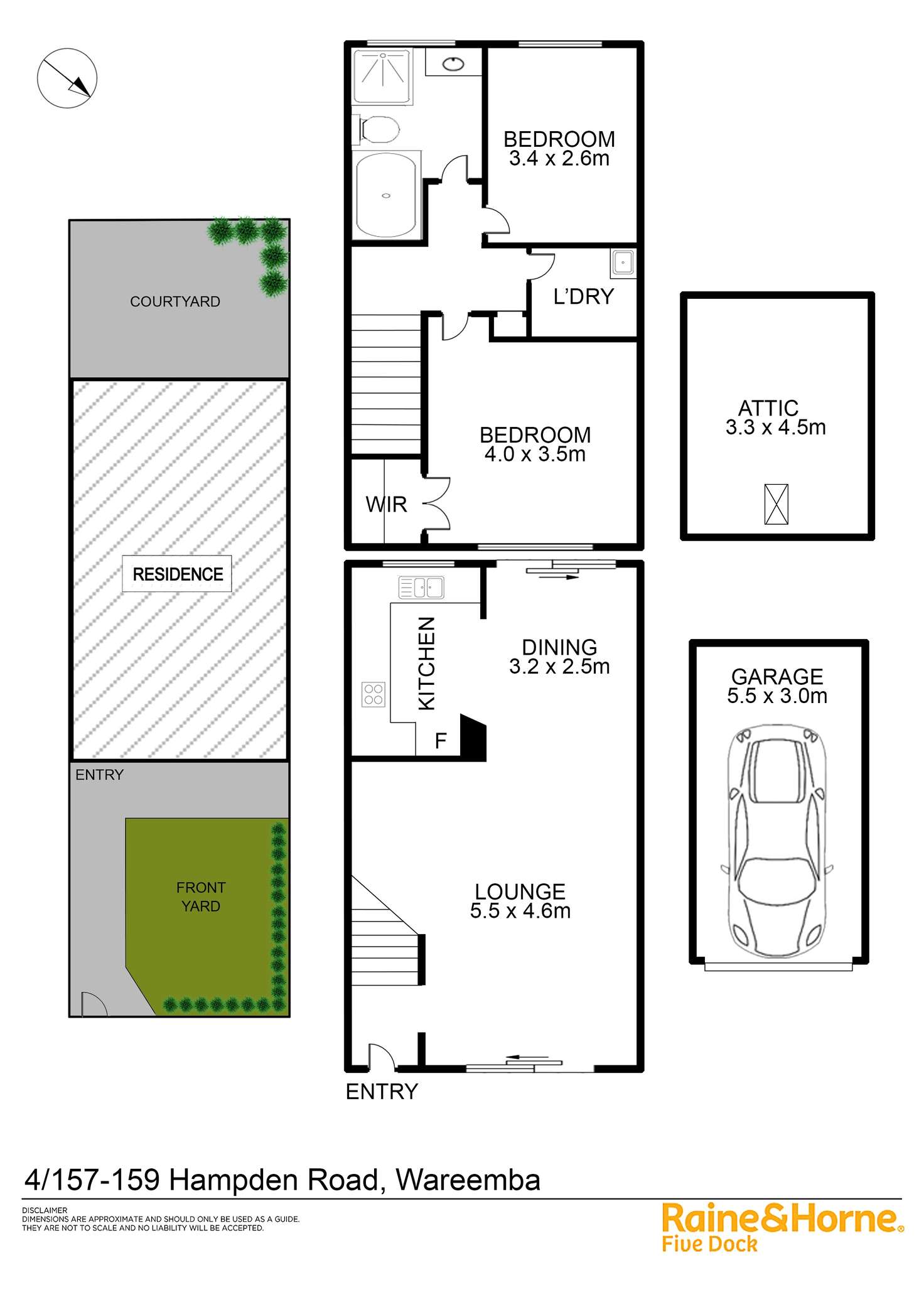 Floorplan of Homely townhouse listing, 4/157-159 Hampden Road, Wareemba NSW 2046