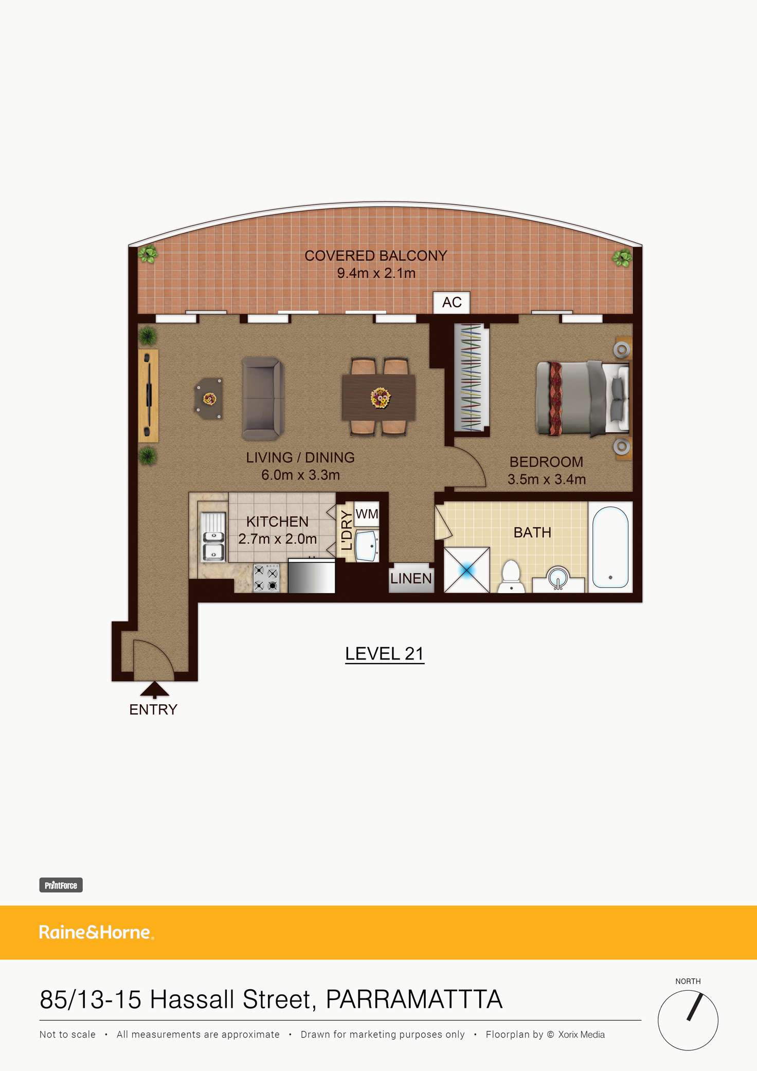 Floorplan of Homely apartment listing, 85/13-15 Hassall Street, Parramatta NSW 2150