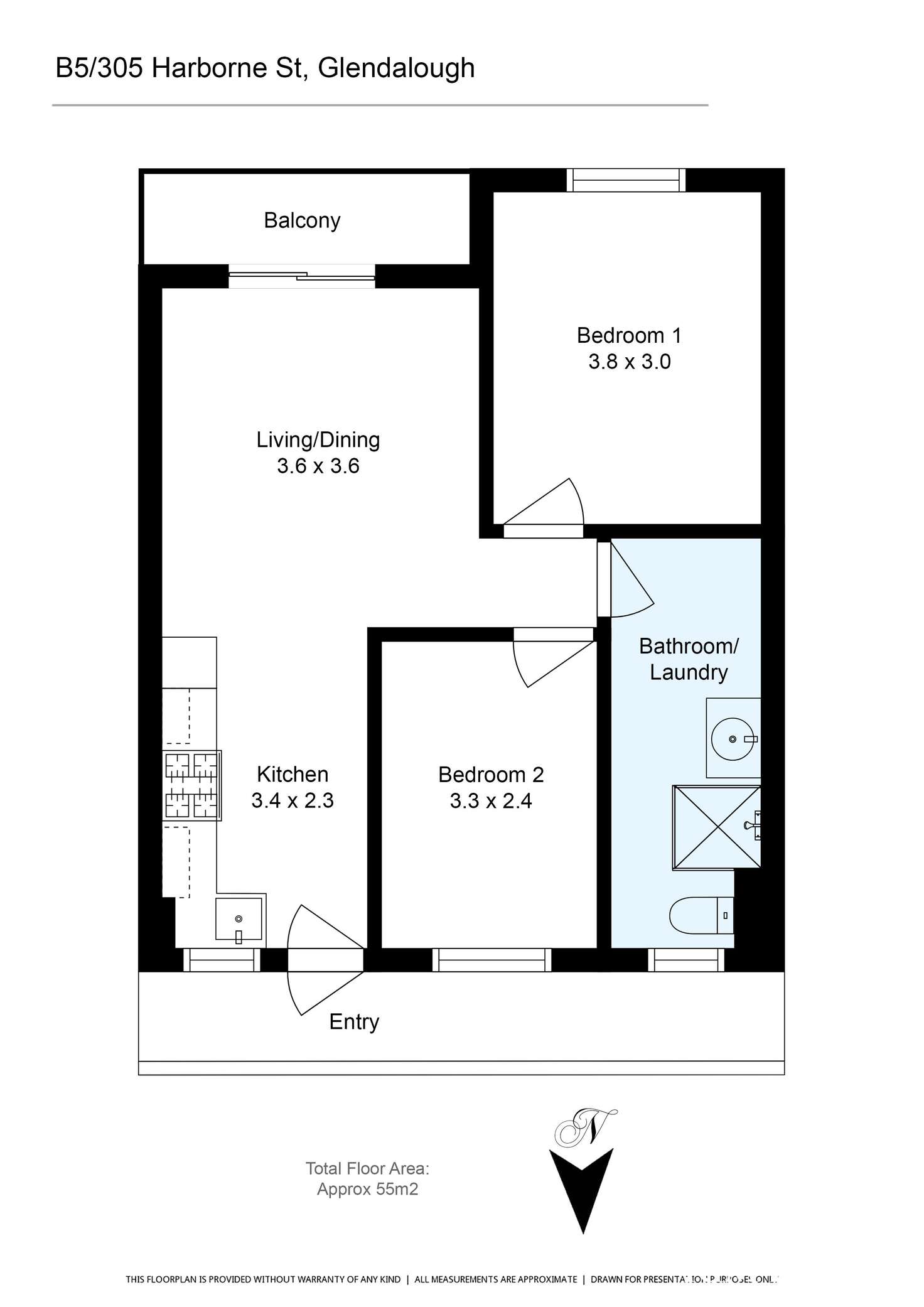 Floorplan of Homely unit listing, 5B/305 Harborne Street, Glendalough WA 6016