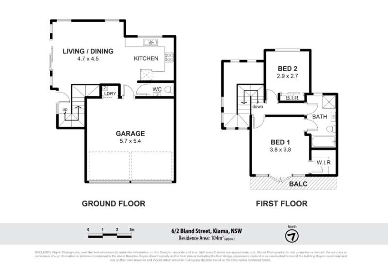 Floorplan of Homely townhouse listing, 6/2 Bland St, Kiama NSW 2533