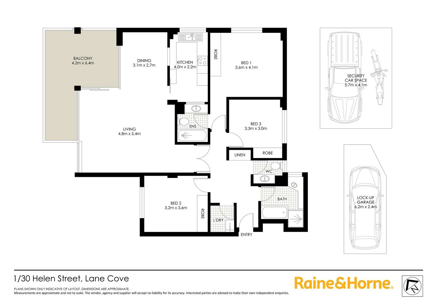 Floorplan of Homely apartment listing, 1/30 Helen Street, Lane Cove NSW 2066