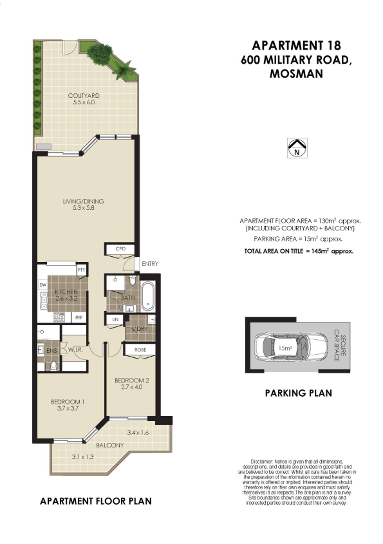 Floorplan of Homely apartment listing, 18/600 Military Road, Mosman NSW 2088