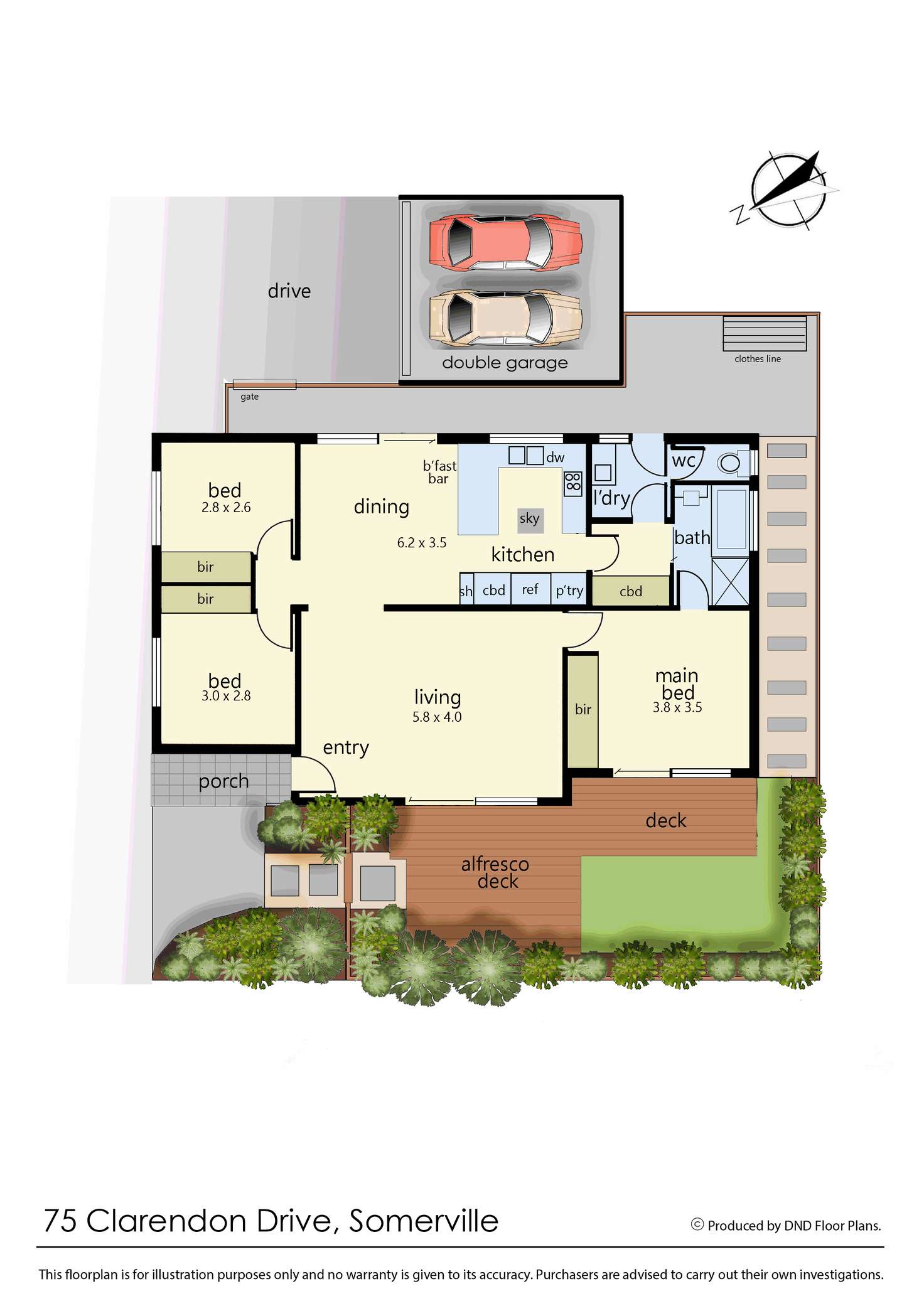 Floorplan of Homely house listing, 75 Clarendon Drive, Somerville VIC 3912