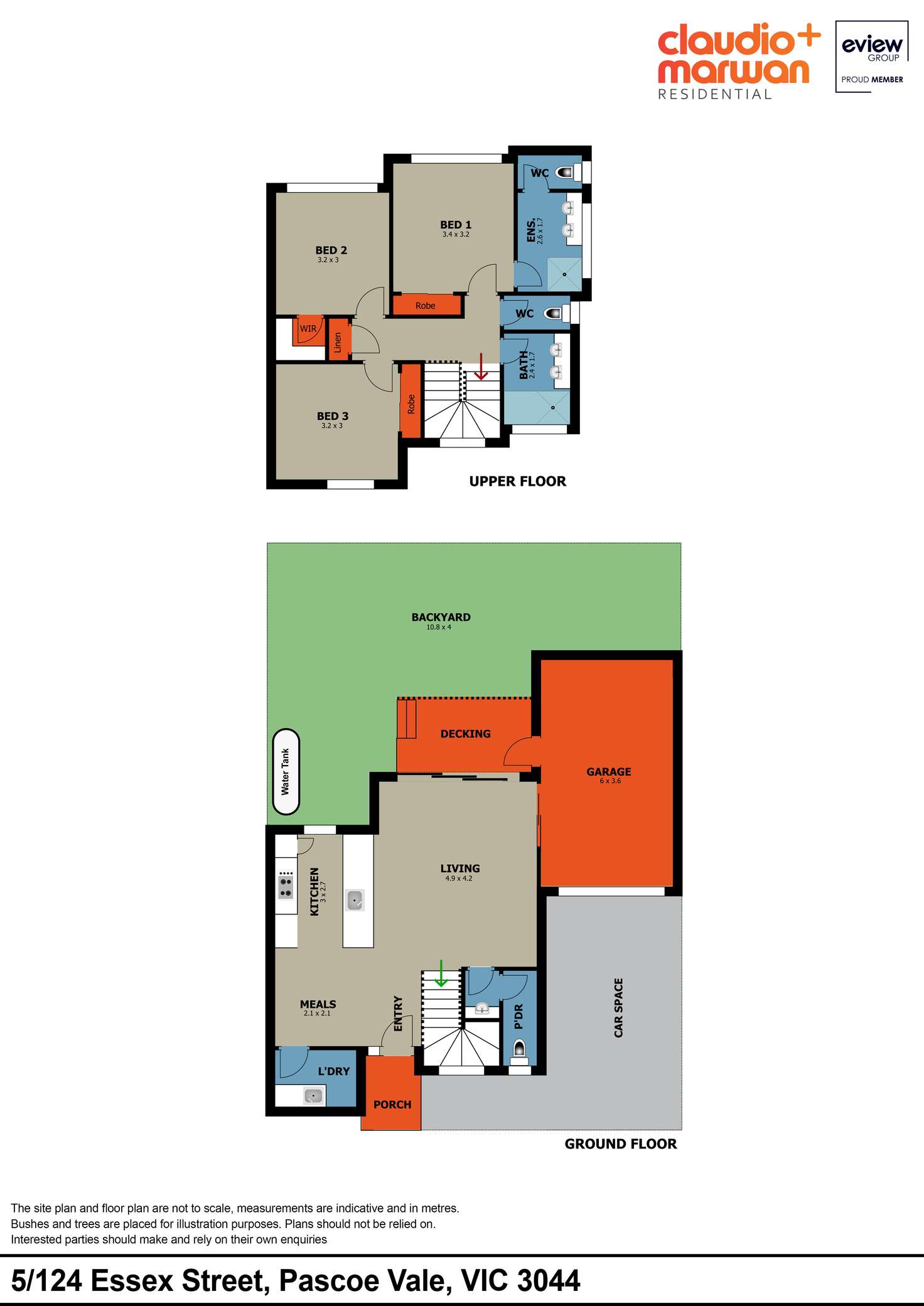 Floorplan of Homely townhouse listing, 5/124 Essex Street, Pascoe Vale VIC 3044