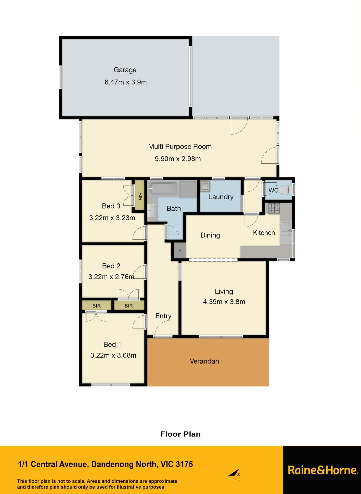 Floorplan of Homely unit listing, 1/1 Central Avenue, Dandenong North VIC 3175