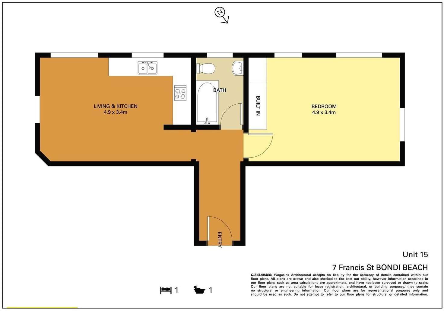 Floorplan of Homely apartment listing, 15/7 Francis Street, Bondi Beach NSW 2026