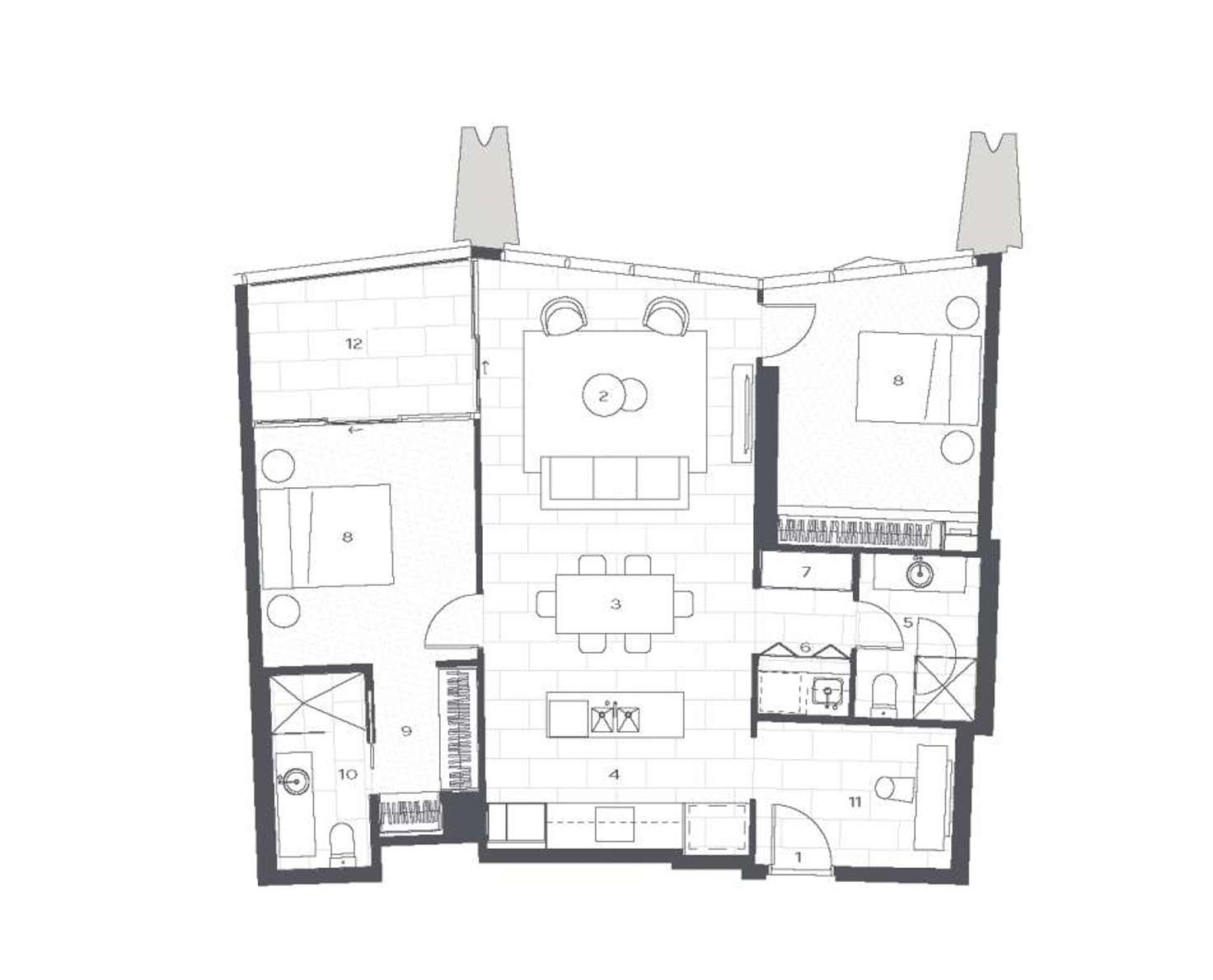 Floorplan of Homely apartment listing, 11003/1 Hooker Blvd & Lakeview Blvd, Mermaid Waters QLD 4218