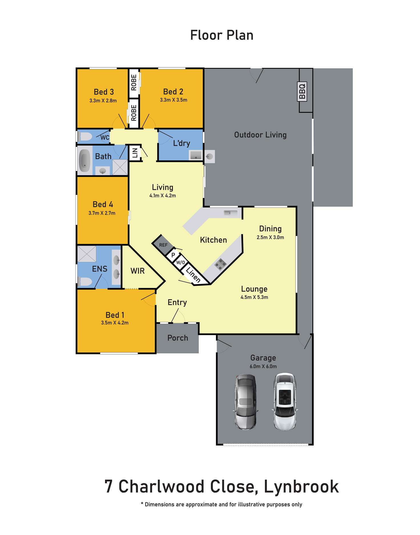 Floorplan of Homely house listing, 7 Charlwood Close, Lynbrook VIC 3975
