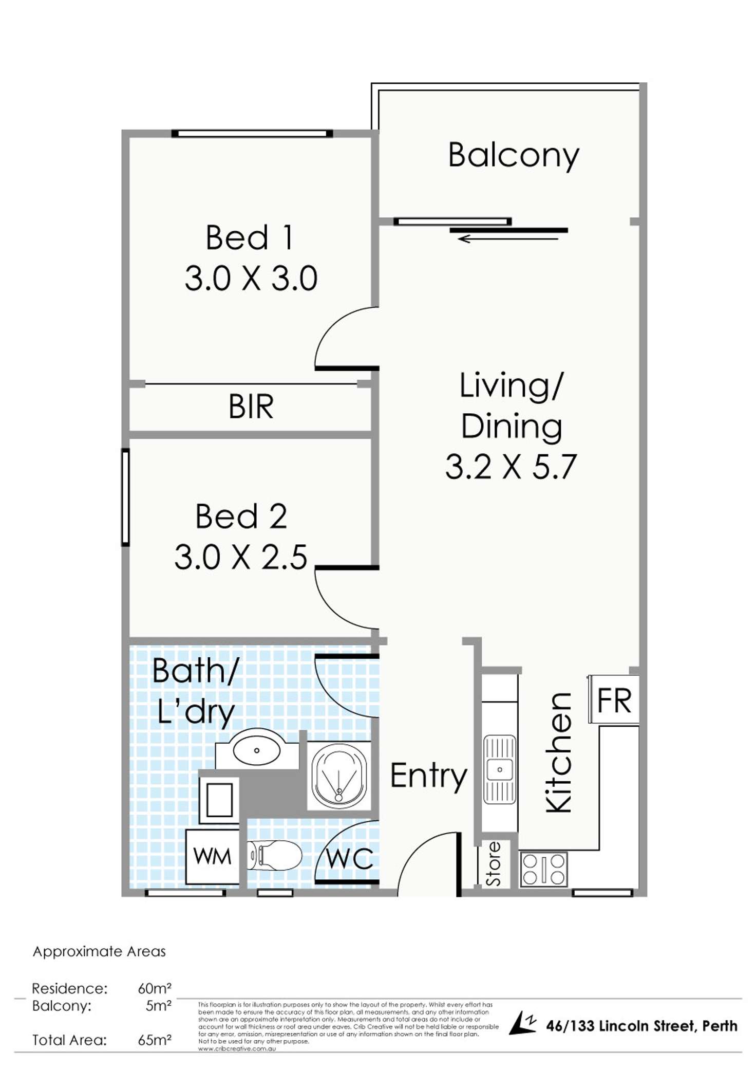 Floorplan of Homely apartment listing, 46/133 Lincoln Street, Perth WA 6000