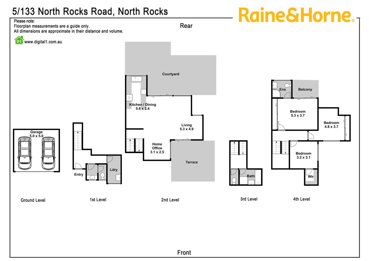 Floorplan of Homely townhouse listing, 5/133 North Rocks Road, North Rocks NSW 2151