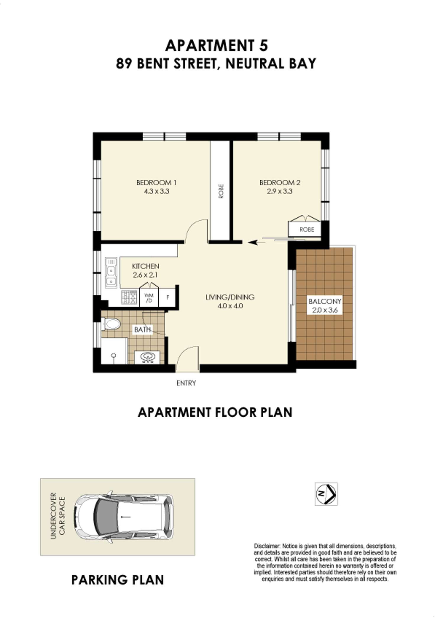 Floorplan of Homely apartment listing, 5/89 Bent Street, Neutral Bay NSW 2089