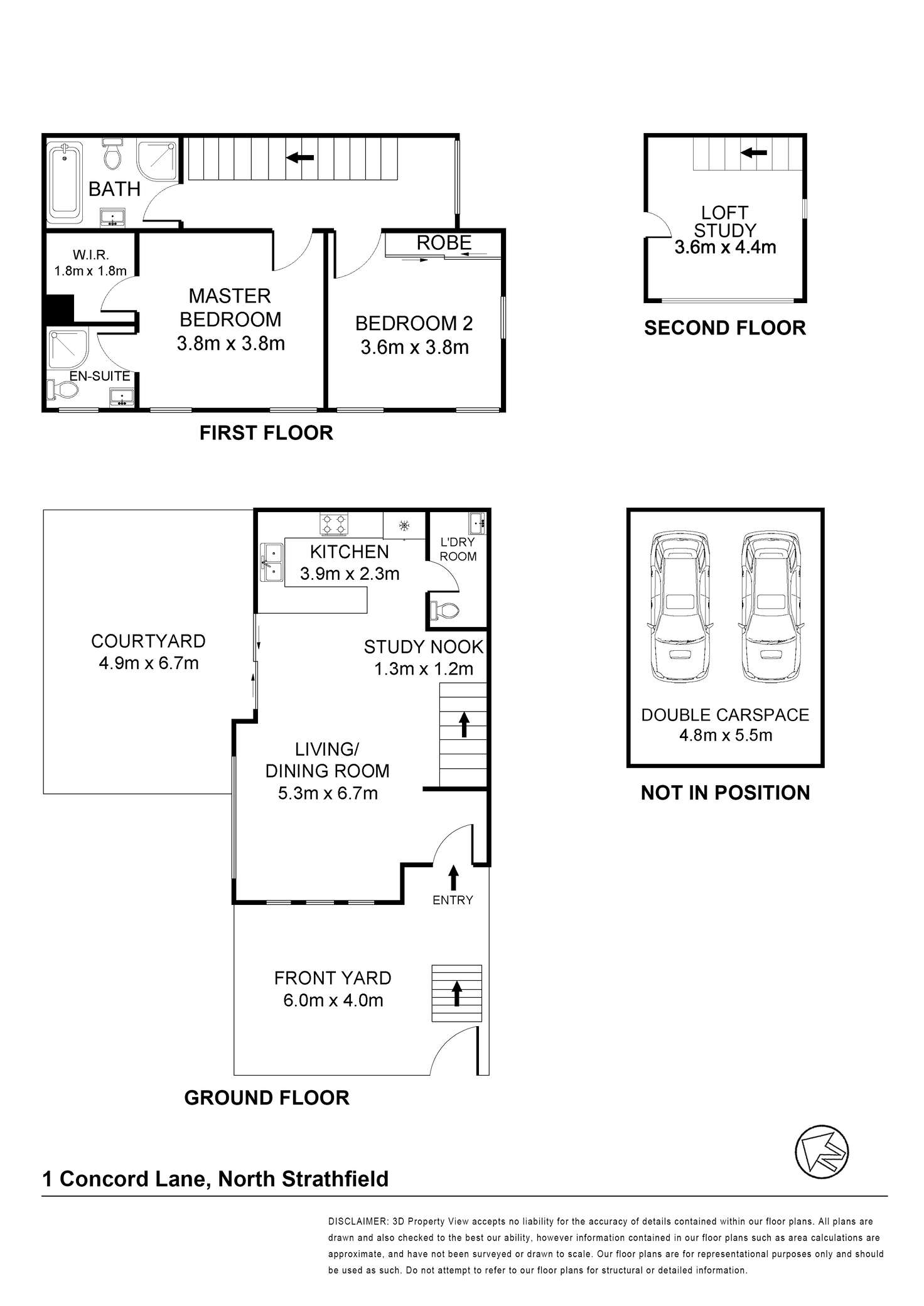 Floorplan of Homely townhouse listing, 1 Concord Lane, North Strathfield NSW 2137