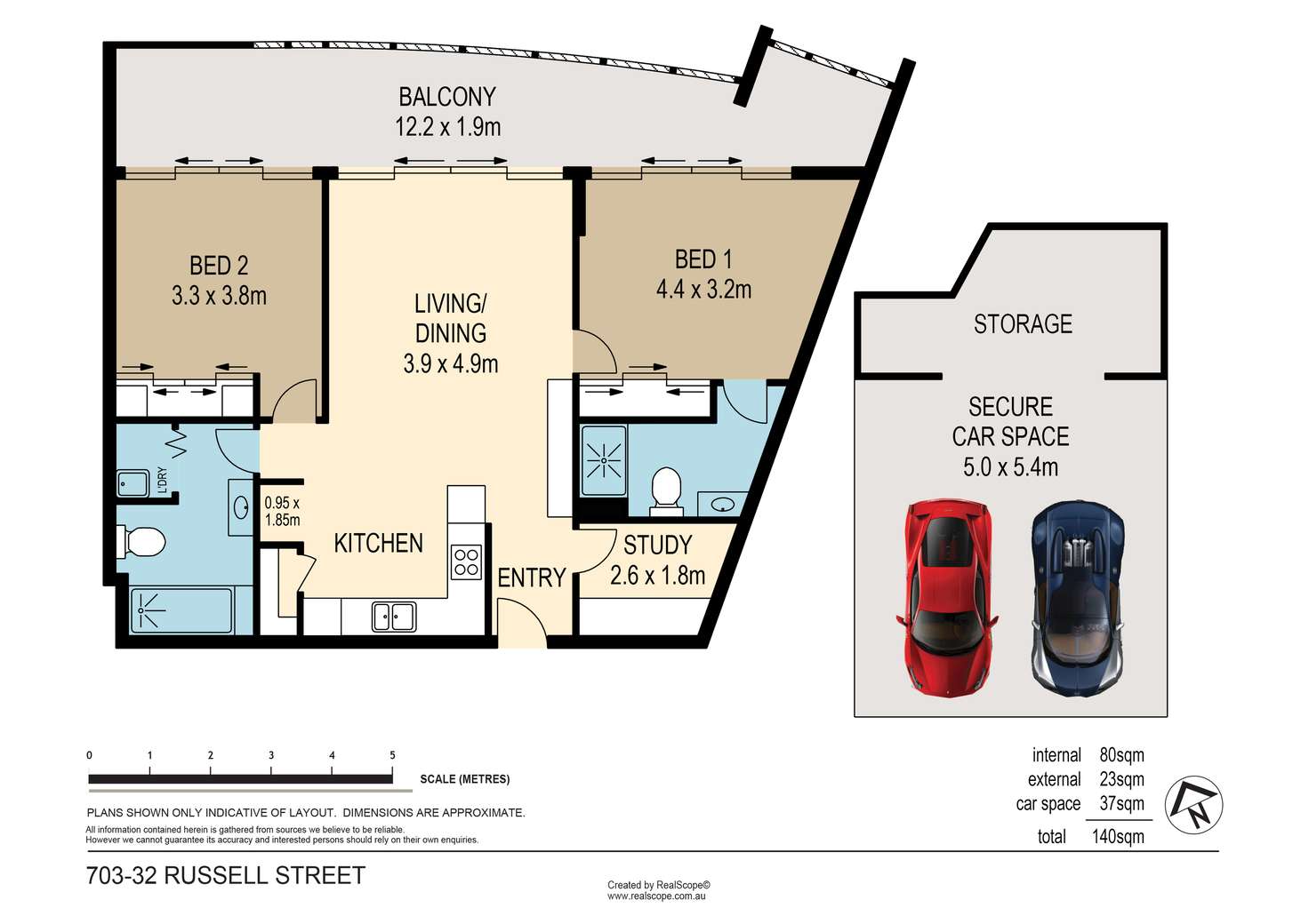 Floorplan of Homely apartment listing, 703/32 Russell Street, South Brisbane QLD 4101