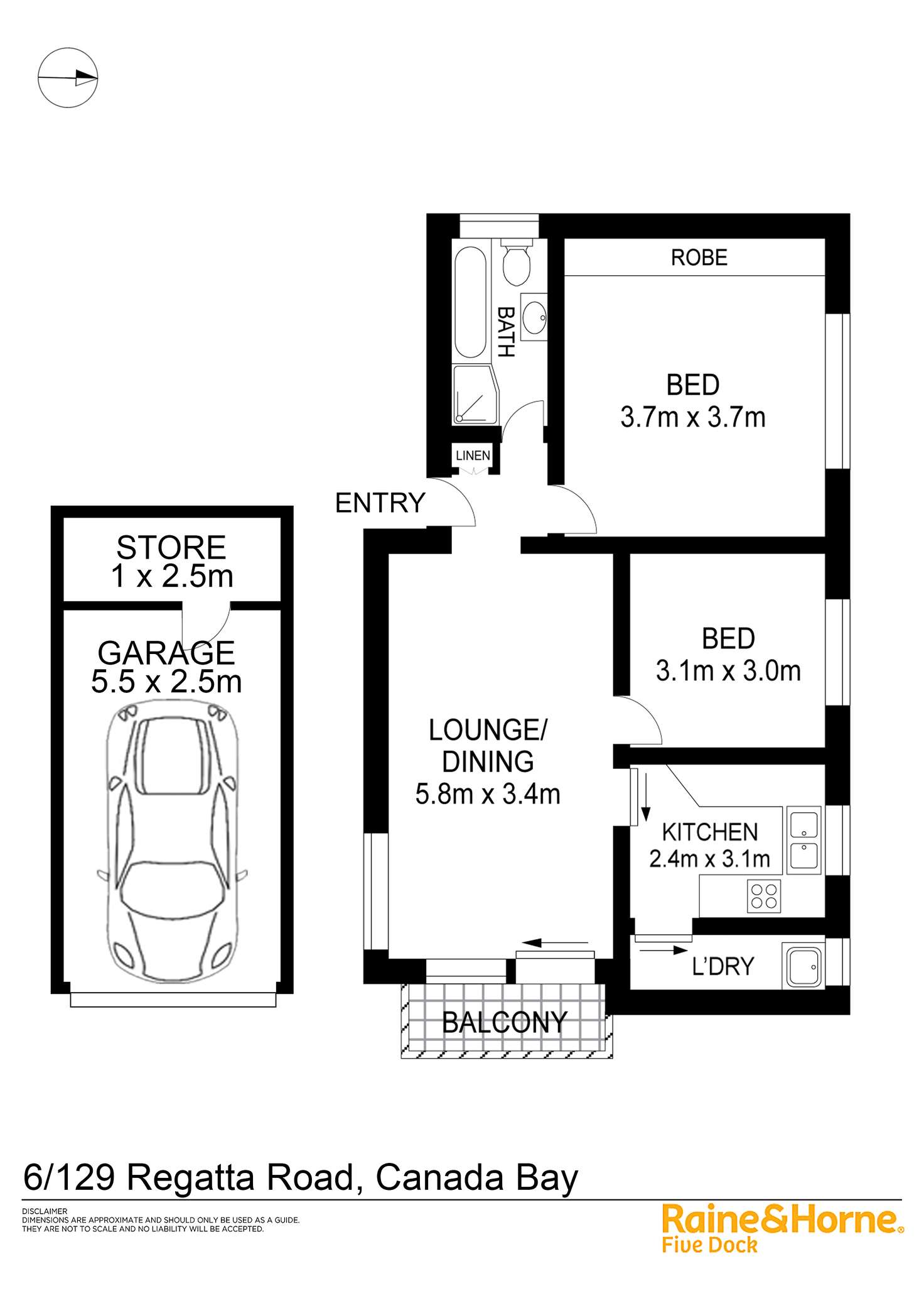 Floorplan of Homely apartment listing, 6/129 Regatta Road, Canada Bay NSW 2046