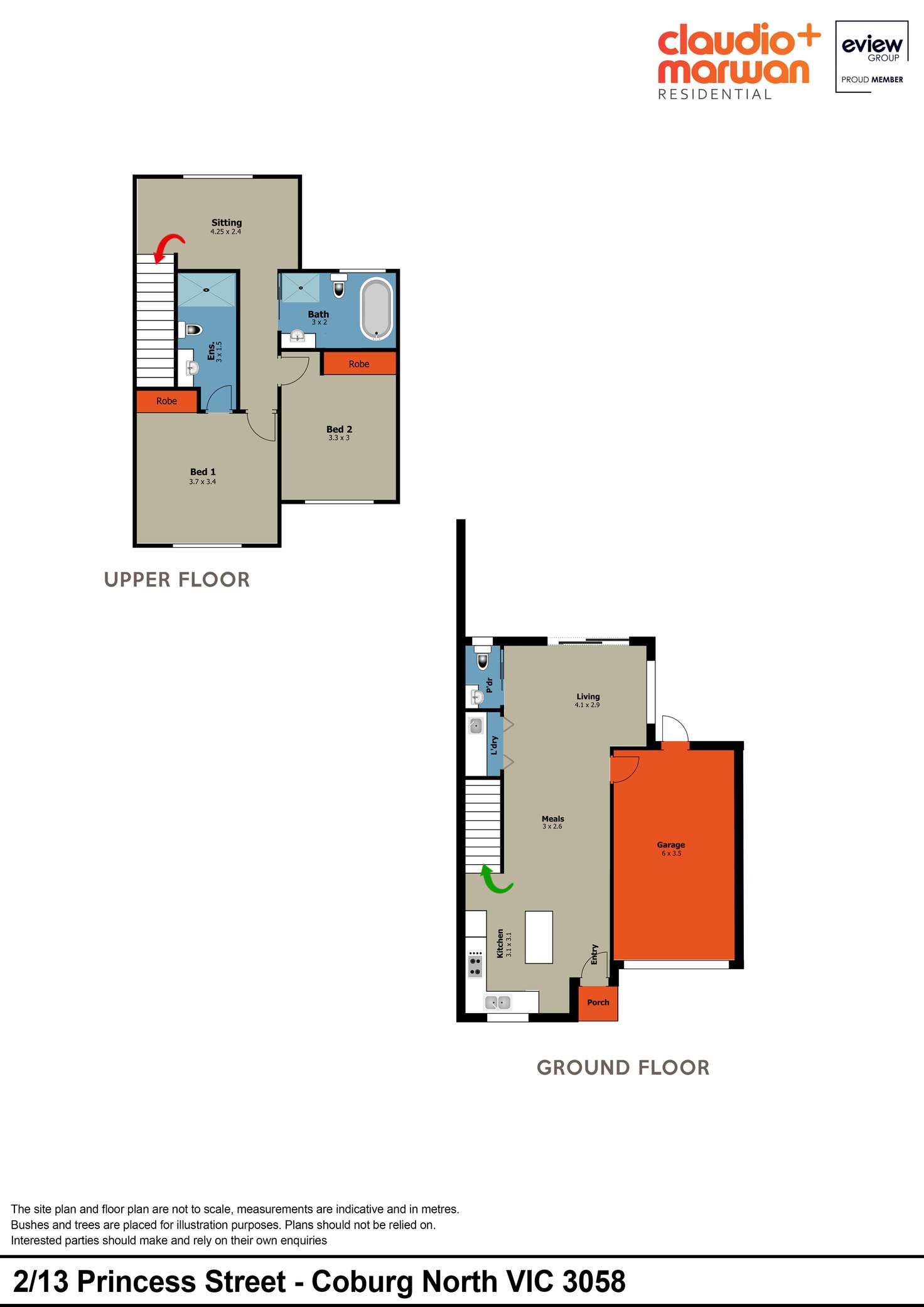 Floorplan of Homely townhouse listing, 2/13 Princess Street, Coburg North VIC 3058