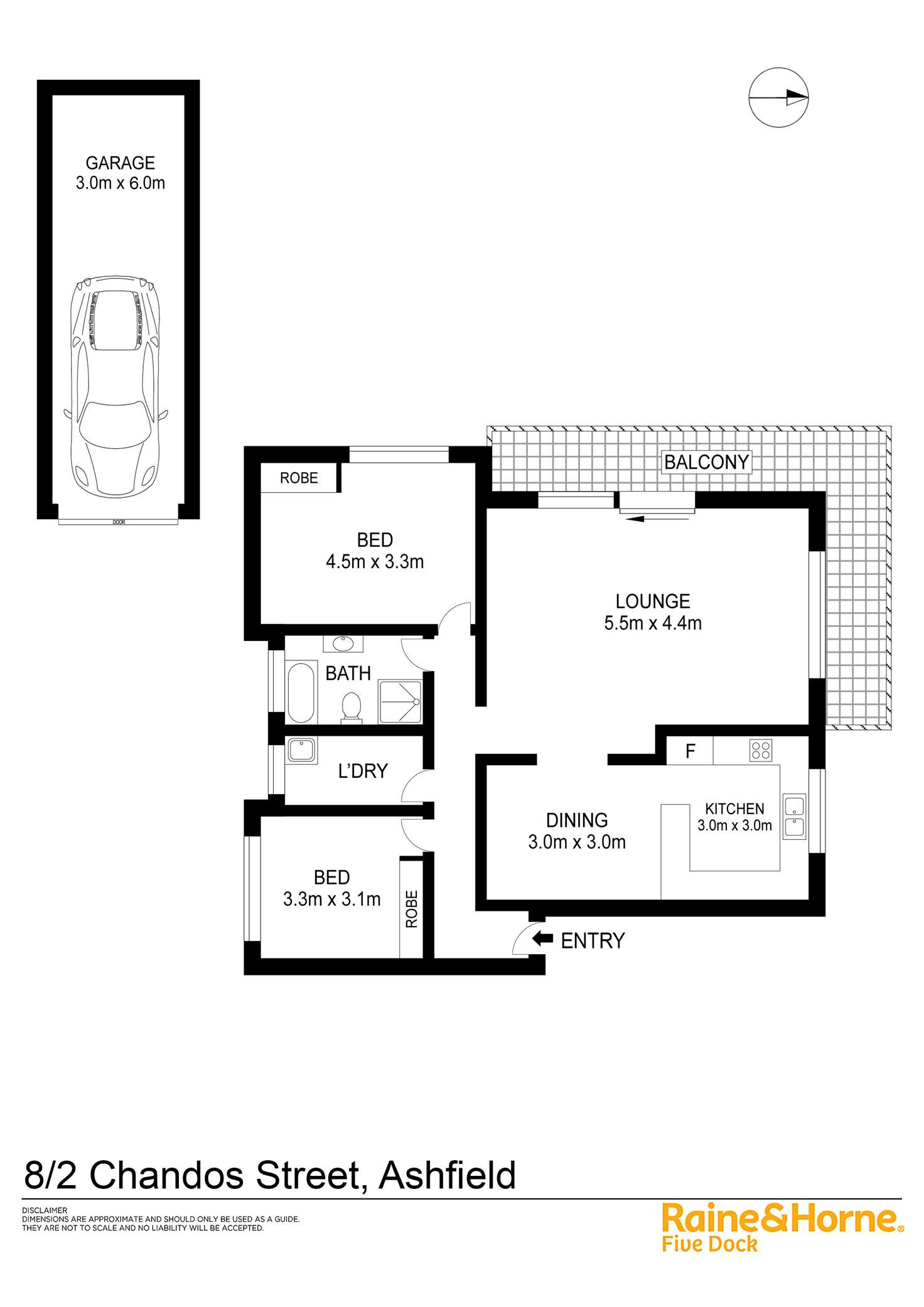 Floorplan of Homely apartment listing, 8/2 Chandos Street, Ashfield NSW 2131