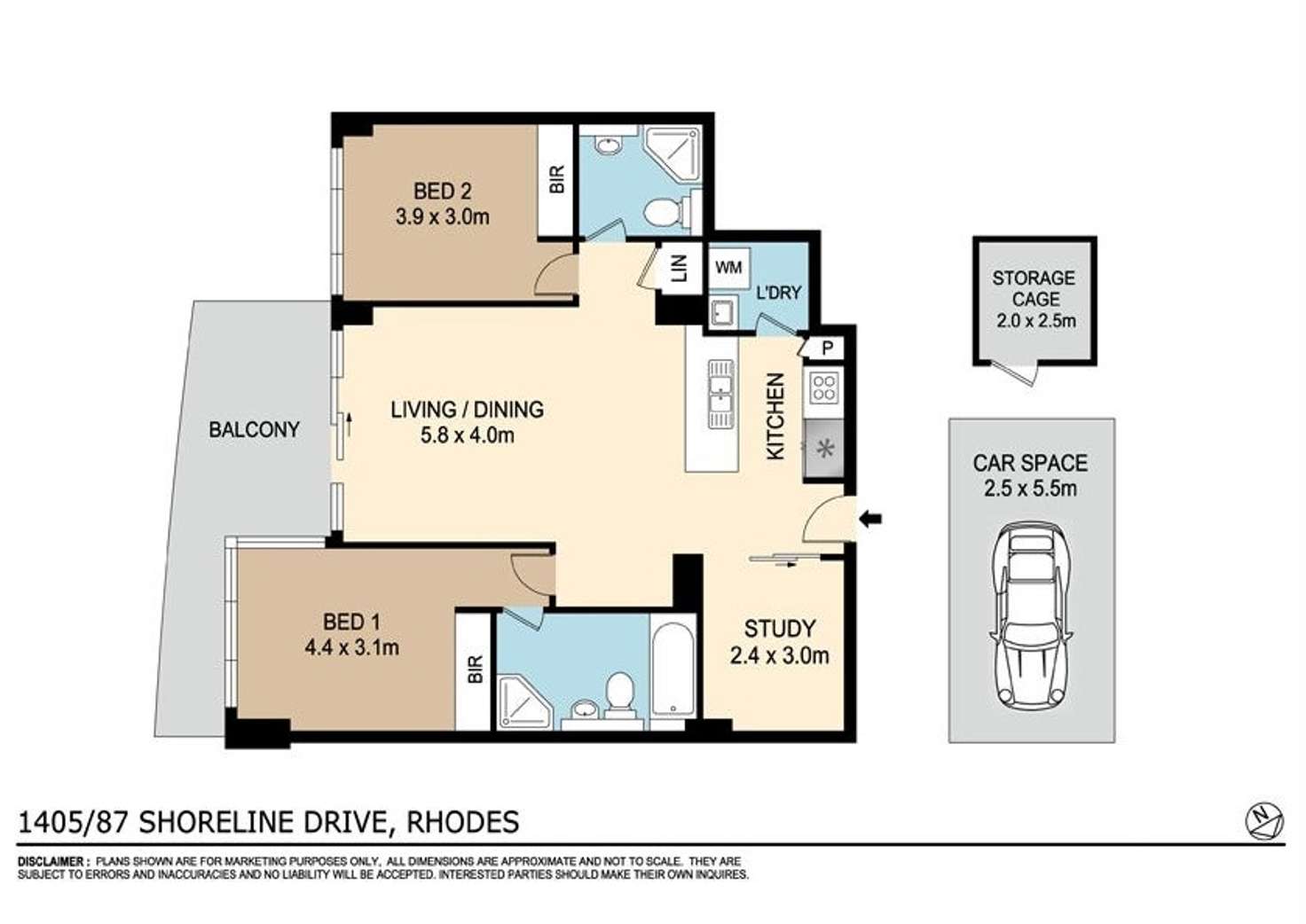 Floorplan of Homely apartment listing, 1405/87 Shoreline Drive, Rhodes NSW 2138