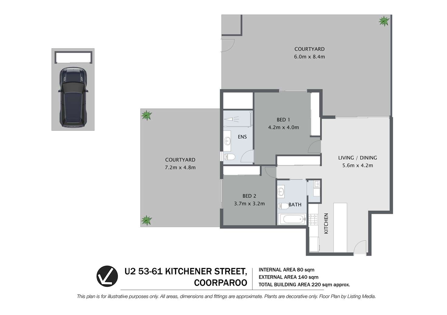 Floorplan of Homely unit listing, 2/53-61 Kitchener Street, Coorparoo QLD 4151