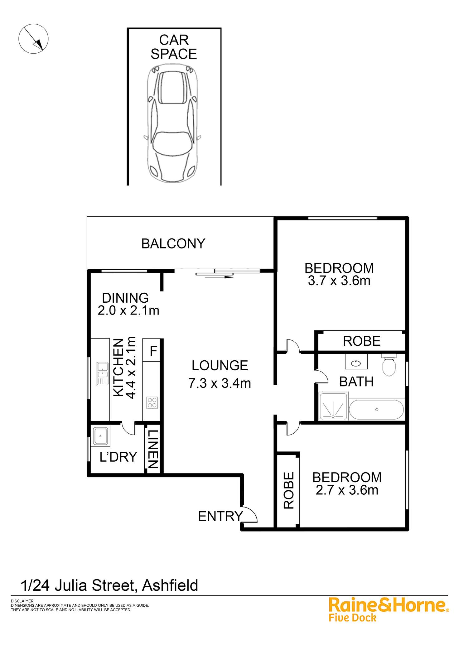 Floorplan of Homely apartment listing, 1/24 Julia Street, Ashfield NSW 2131