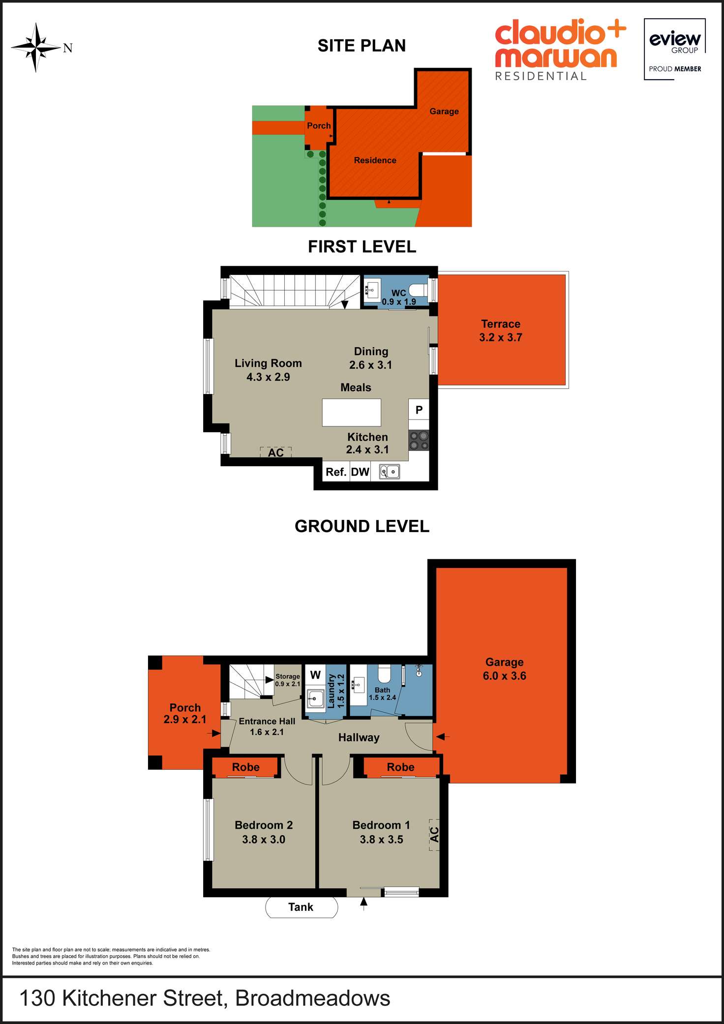 Floorplan of Homely townhouse listing, 130 Kitchener Street, Broadmeadows VIC 3047