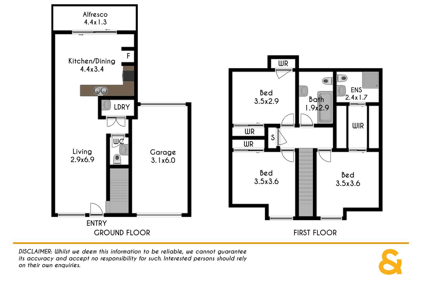 Floorplan of Homely townhouse listing, 2/90-92 Irwin Street, Werrington NSW 2747