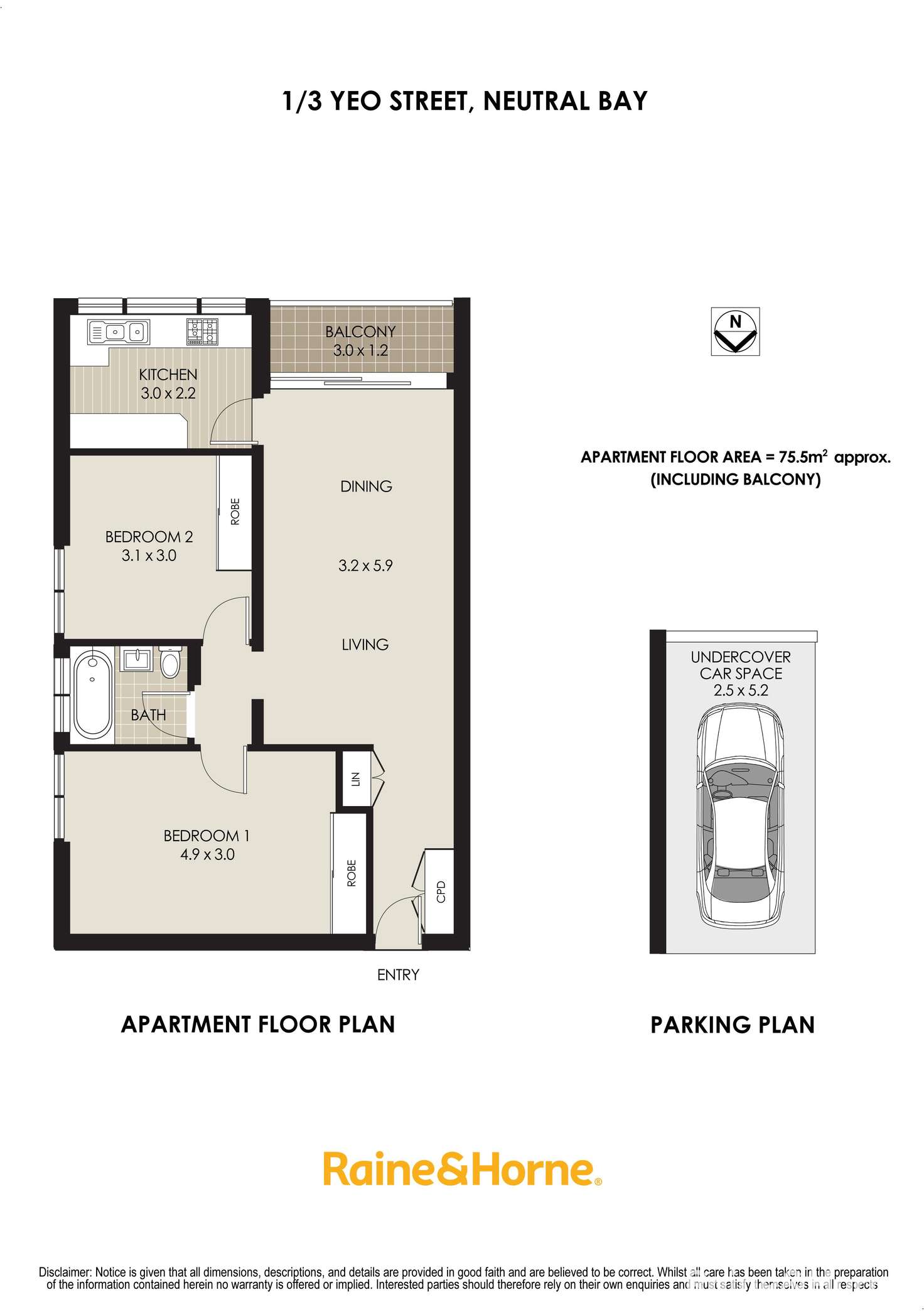Floorplan of Homely apartment listing, 1/3 Yeo Street, Neutral Bay NSW 2089