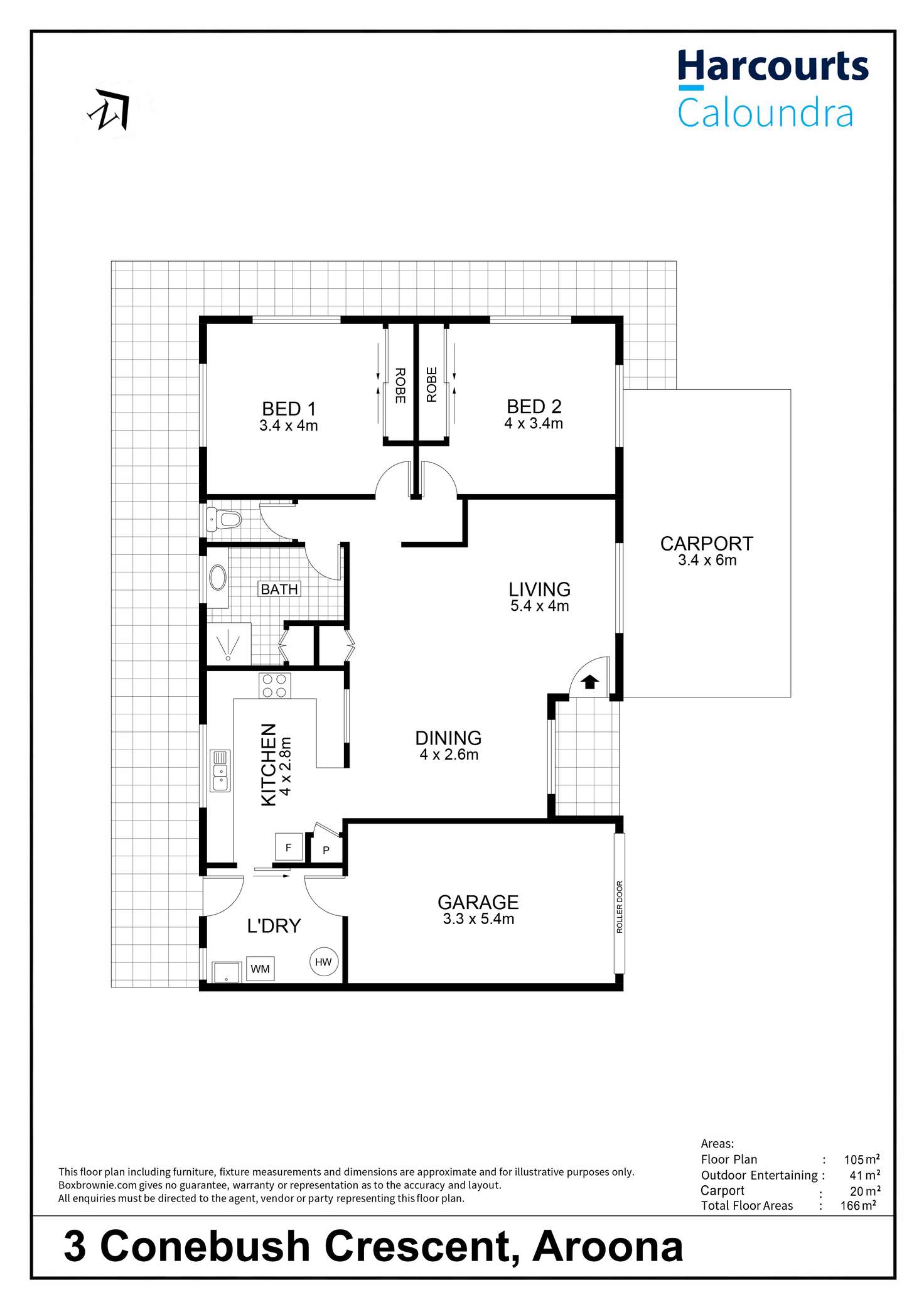 Floorplan of Homely unit listing, 2/3 Conebush Crescent, Aroona QLD 4551