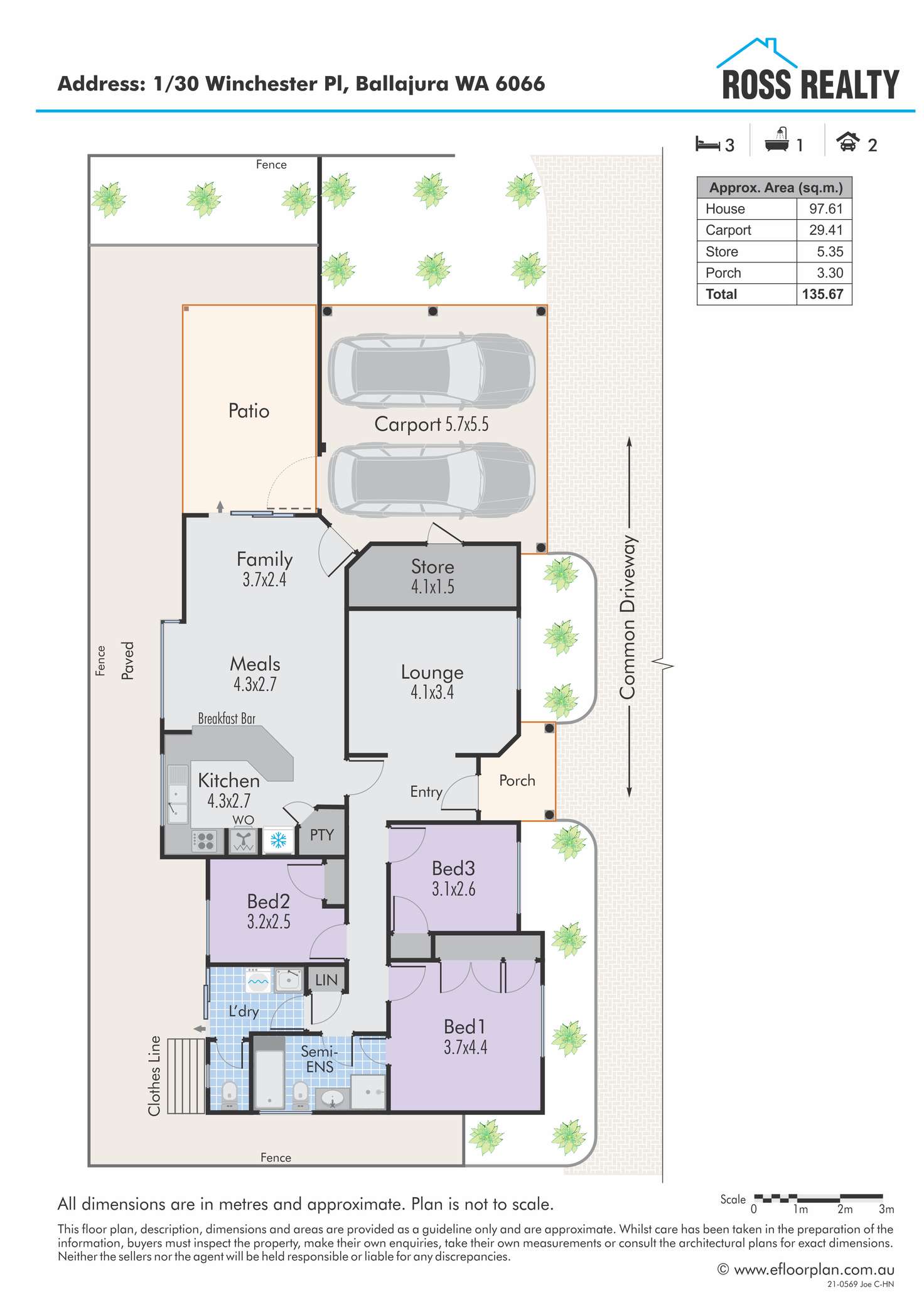 Floorplan of Homely house listing, 1/30 Winchester Place, Ballajura WA 6066